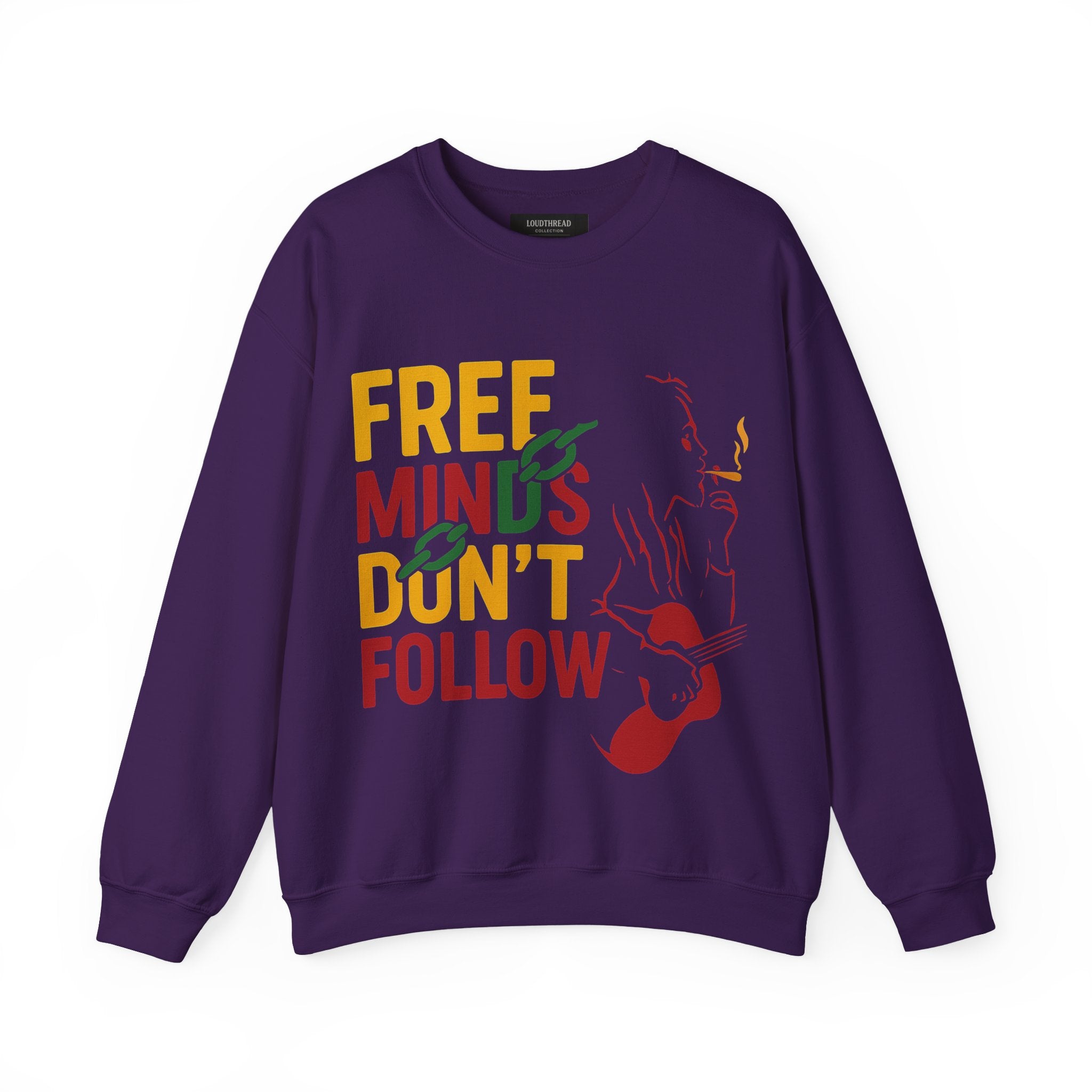 Inspirational Music Quote Sweatshirt, Unisex Fashion, Rasta Guitarist Line Art Unisex Sweatshirt, Motivational Clothing