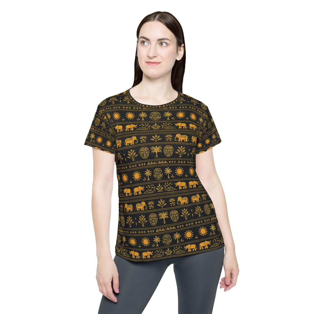 Women's Jersey - Golden Elephant Pattern All-Over Print