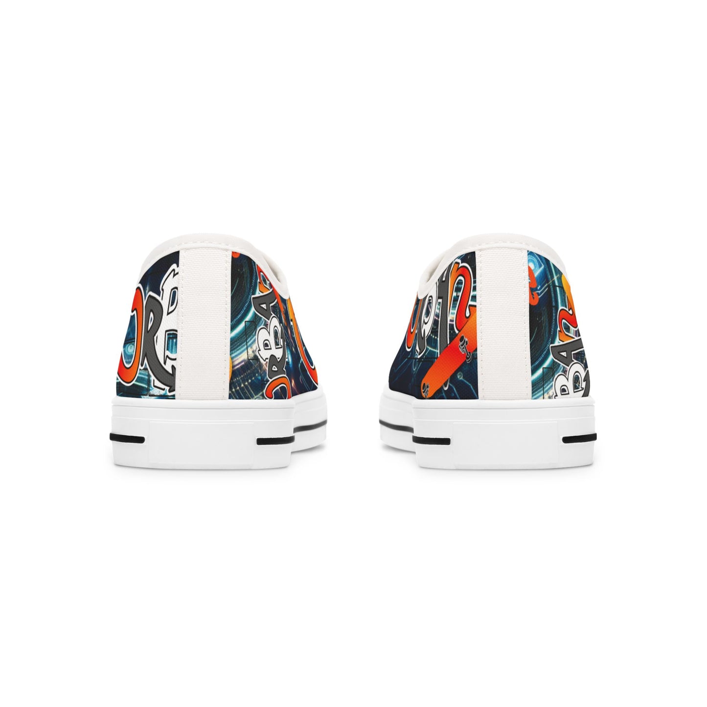 Colorful Graphic Print Women's Low Top Sneakers.
