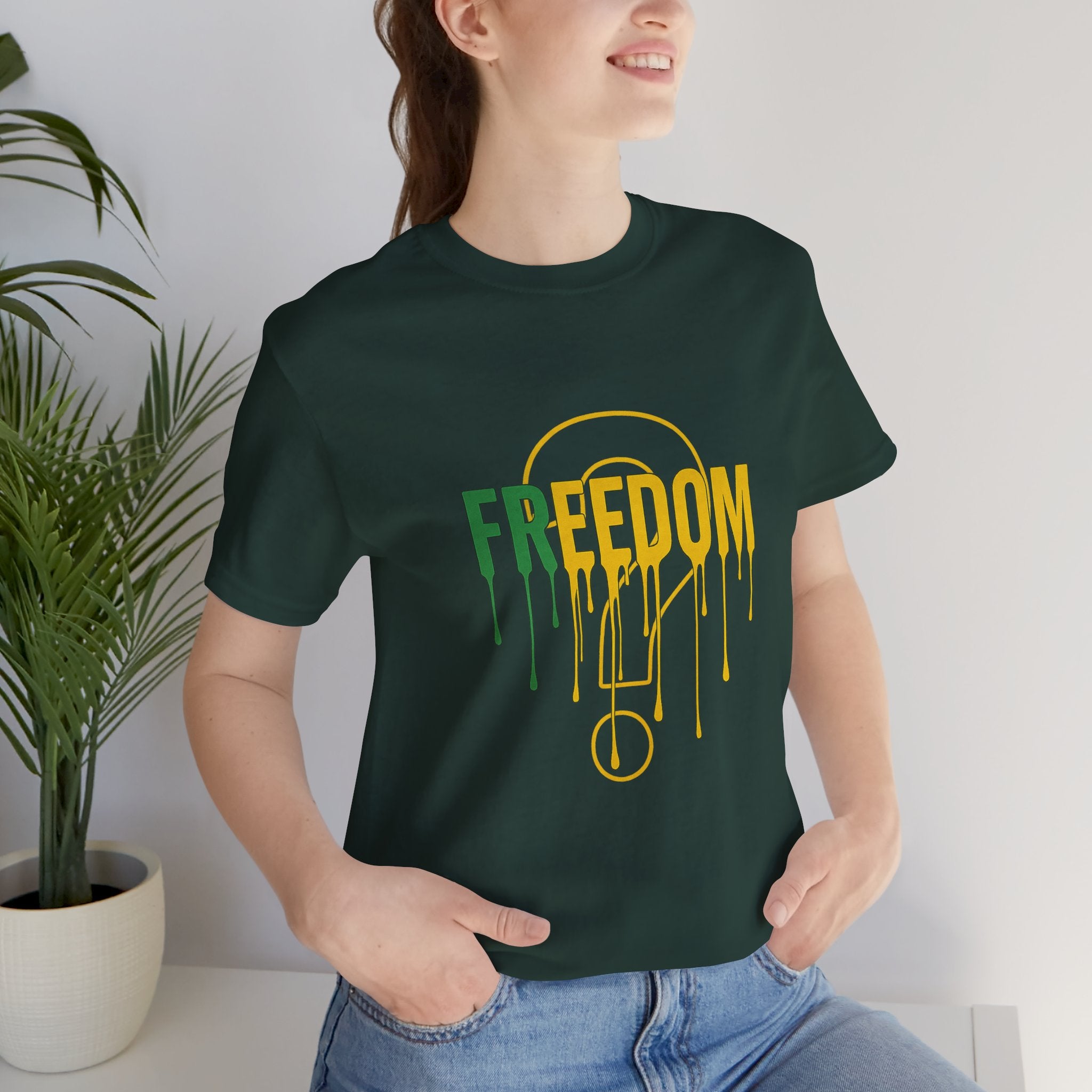 Freedom Drip Graphic Tee for Unisex, Casual T-Shirt for Men & Women