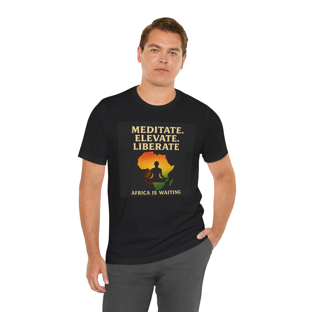 Meditate & Elevate Unisex Black Short Sleeve Tee