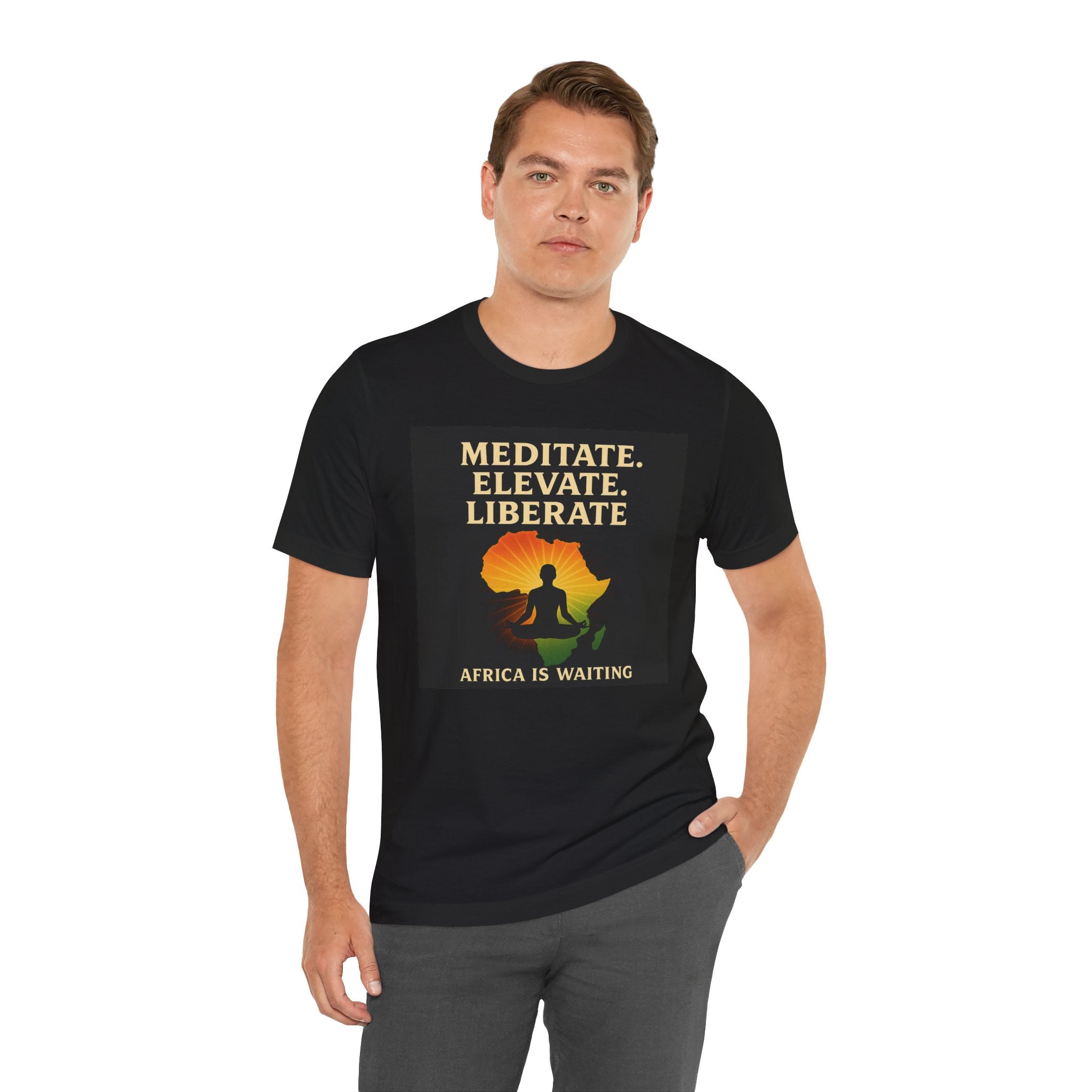 Meditate & Elevate Unisex Black Short Sleeve Tee