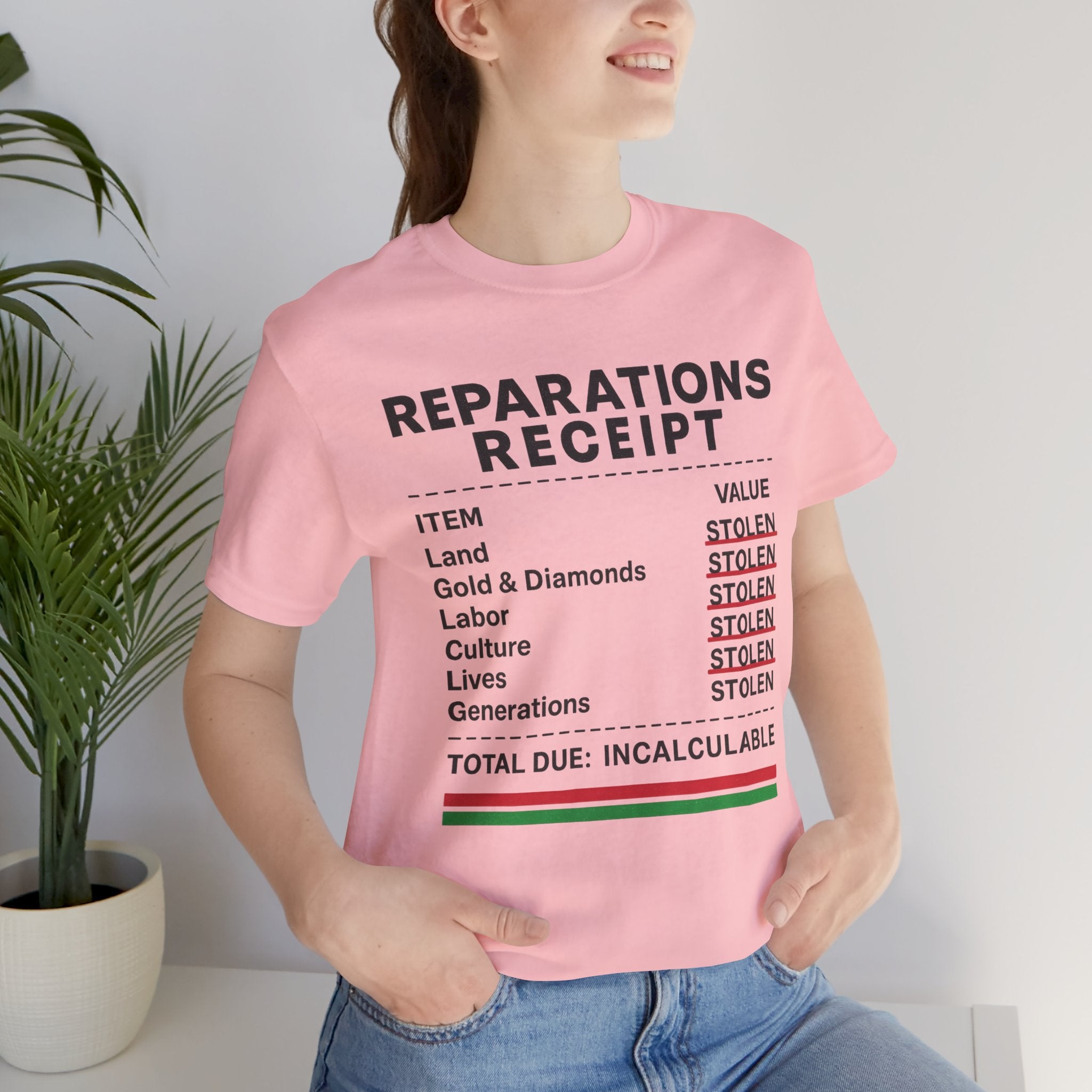 Reparations Receipt Unisex Tee, Statement T-Shirt, Social Justice Apparel