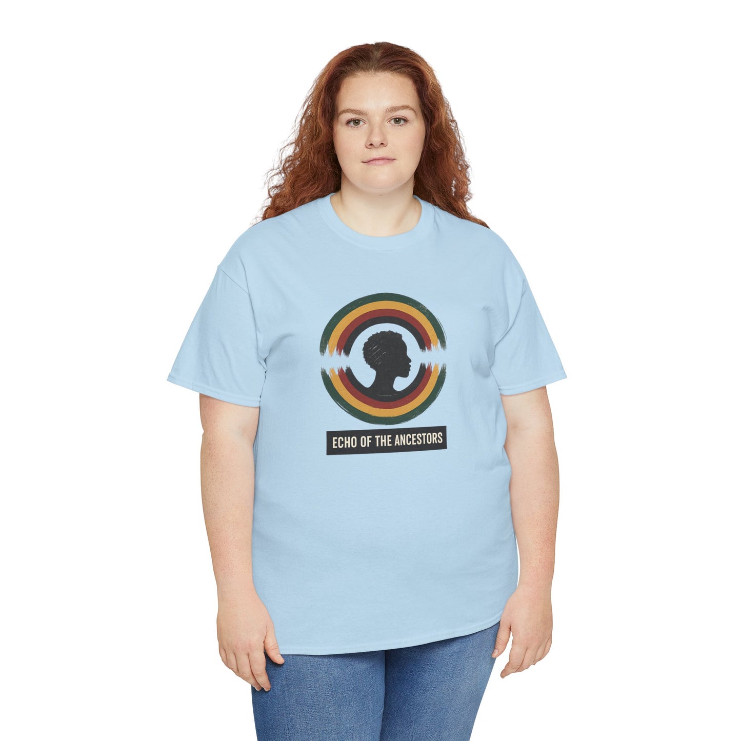 Echo of the Ancestors Unisex Heavy Cotton Tee, Inspirational Tee, Heritage Shirt, Homecoming Gift, Cultural Celebration Clothing