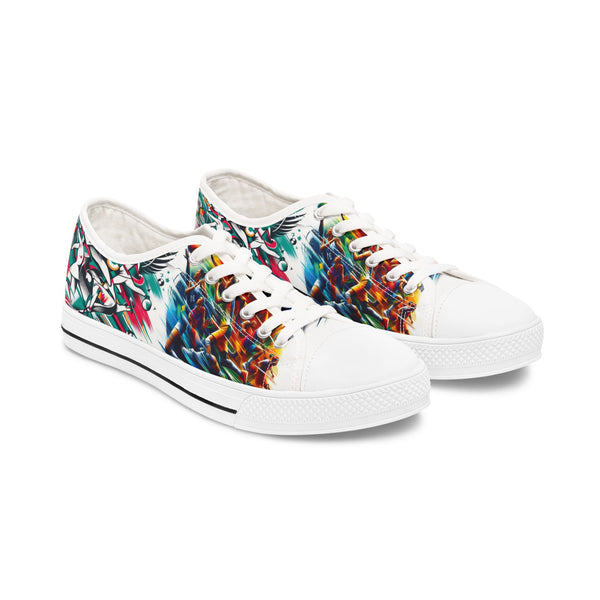 Vibrant Art Print Sneakers | Customizable Women's Low Top Sneakers