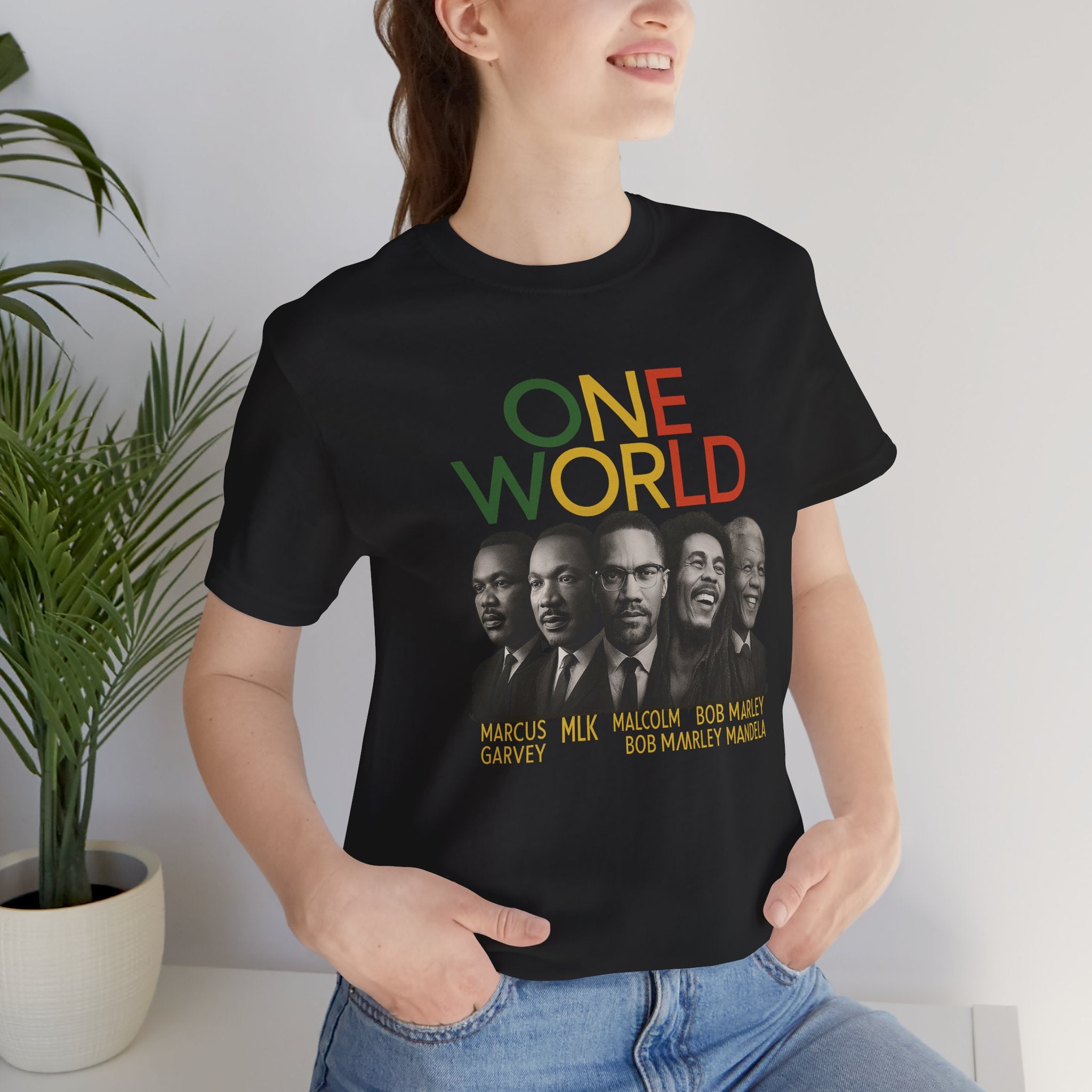 ONE WORLD Unisex Jersey Tee, Inspirational Shirt, Social Justice Apparel,