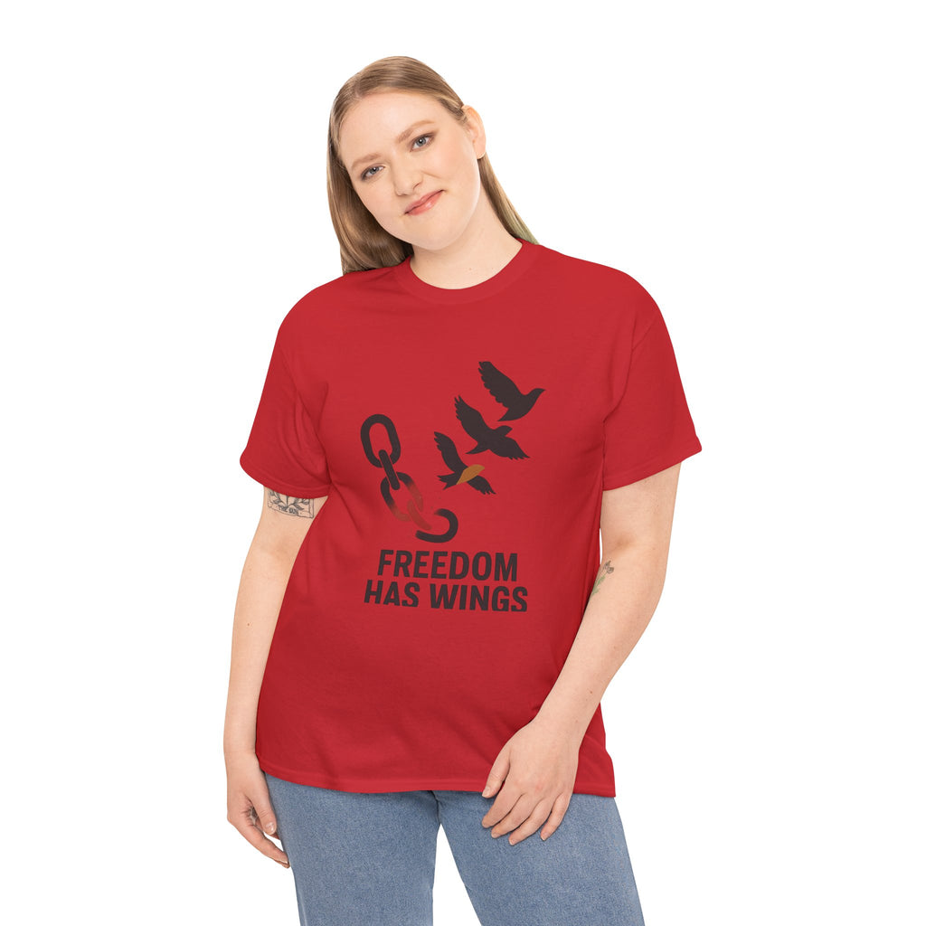 Freedom Has Wings Unisex Heavy Cotton Tee, Motivational T-Shirt