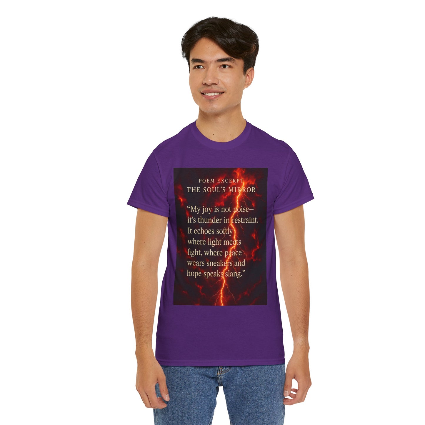 Soul's Mirror Poem Tee, Unisex Heavy Cotton Shirt, Inspirational T-Shirt