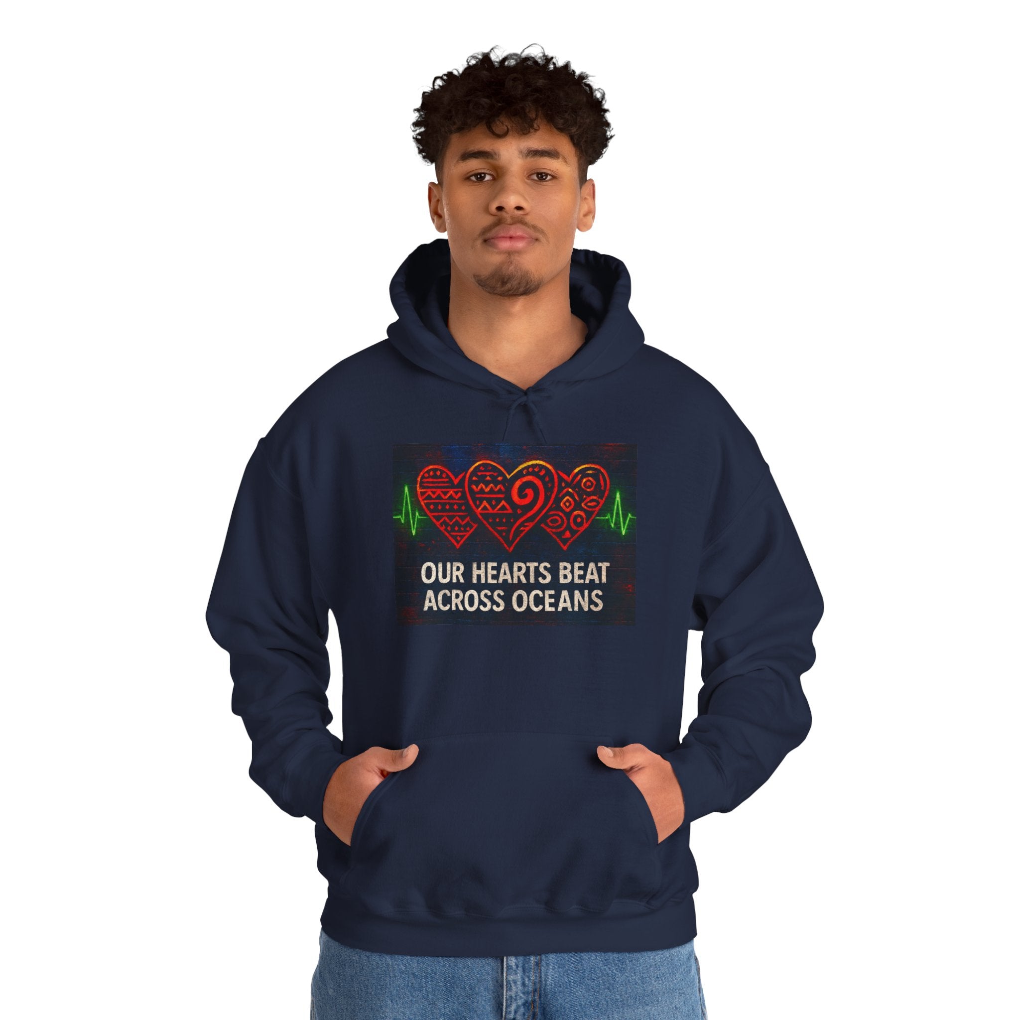 Heartbeat Across Oceans Hoodie: Cozy Gift for Love.