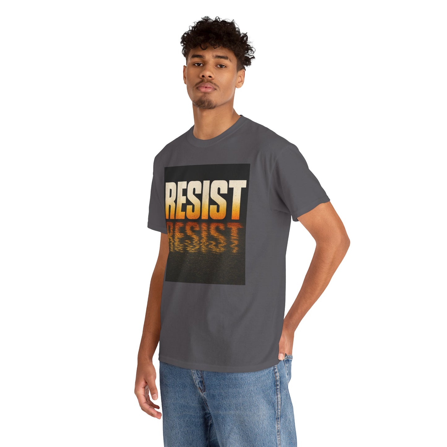 Resist Unisex Heavy Cotton Tee, Motivational T-Shirt, Activism Apparel