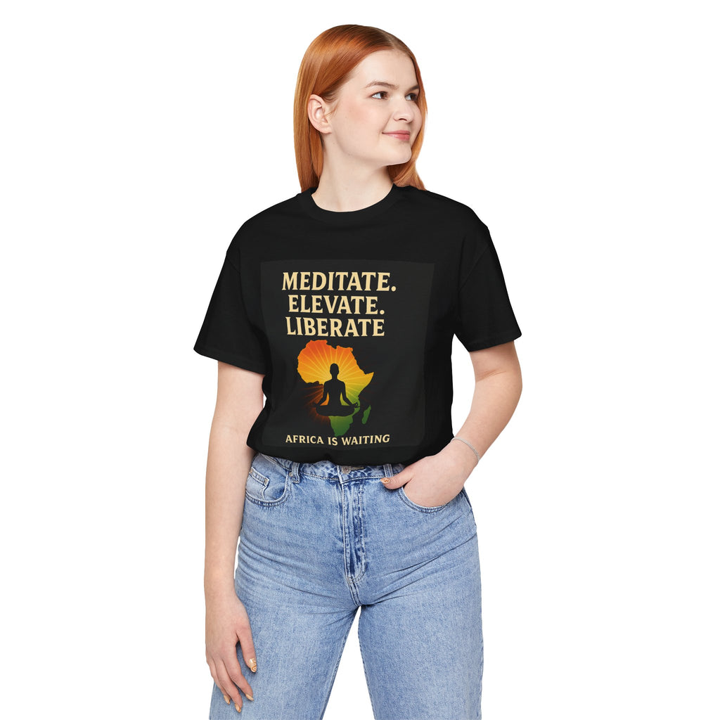 Meditate & Elevate Unisex Black Short Sleeve Tee
