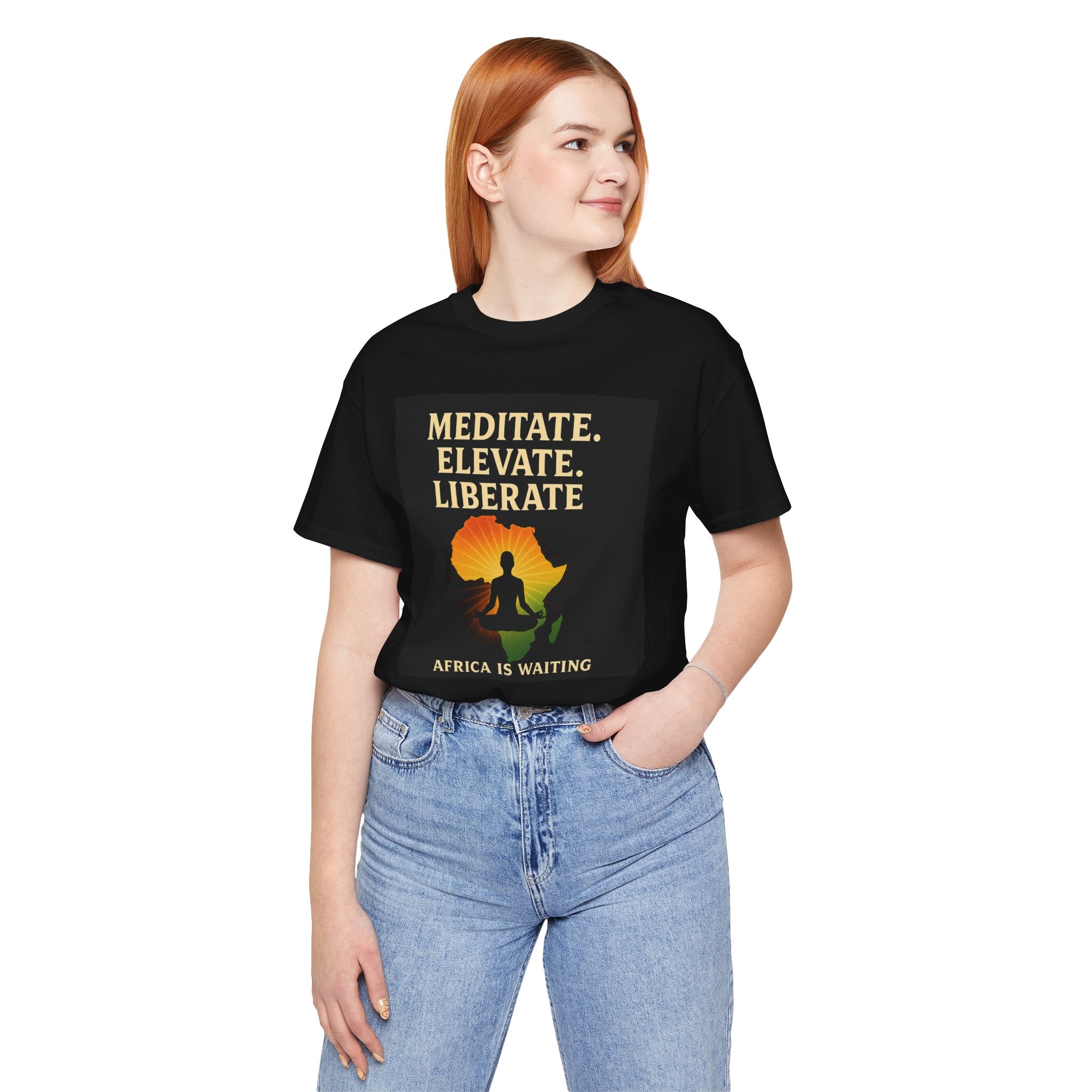 Meditate & Elevate Unisex Black Short Sleeve Tee