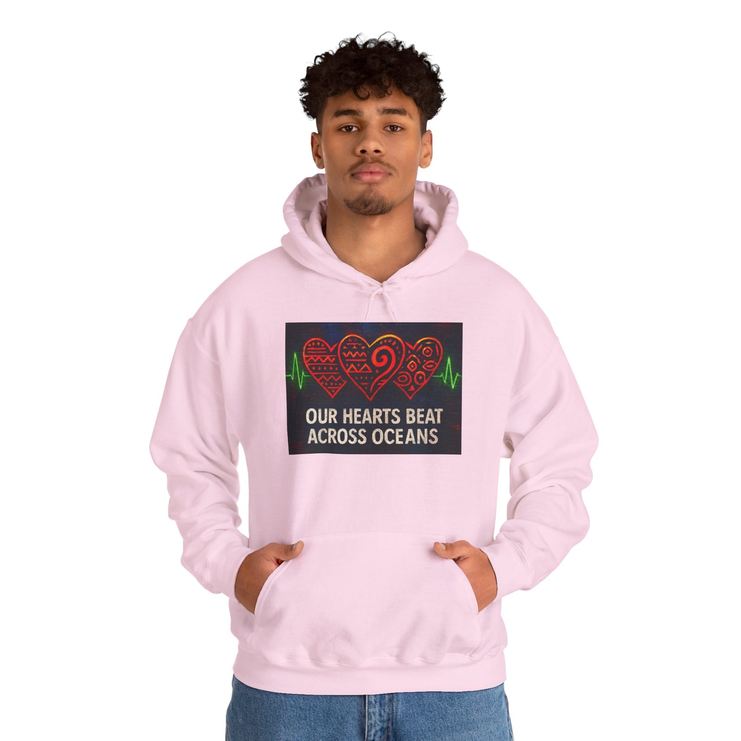 Heartbeat Across Oceans Hoodie: Cozy Gift for Love.