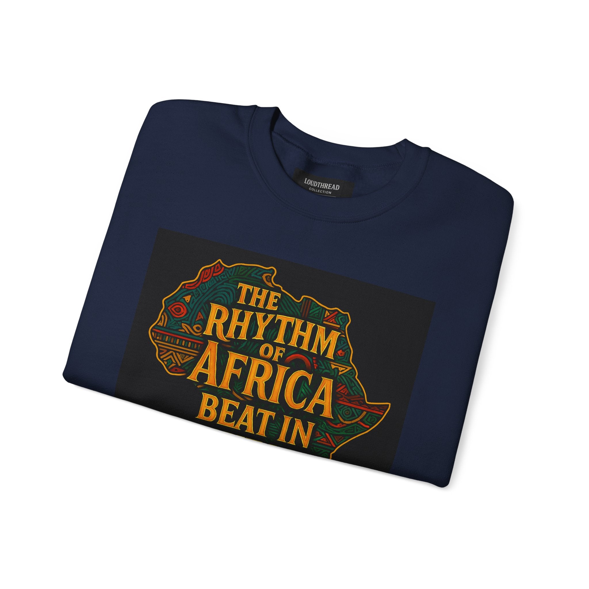 Rhythm of Africa Crewneck Sweatshirt, African Pride Apparel