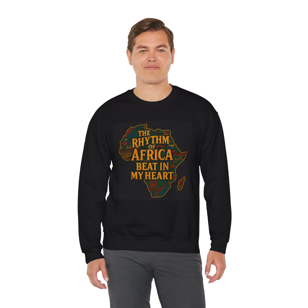 Rhythm of Africa Crewneck Sweatshirt, African Pride Apparel