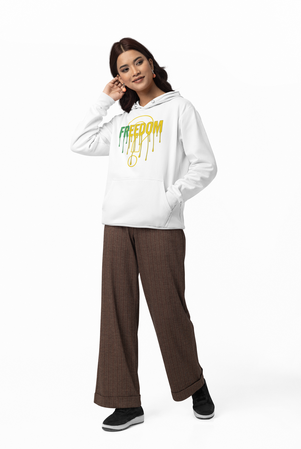 Freedom Graphic Unisex Hoodie, Casual Streetwear Top