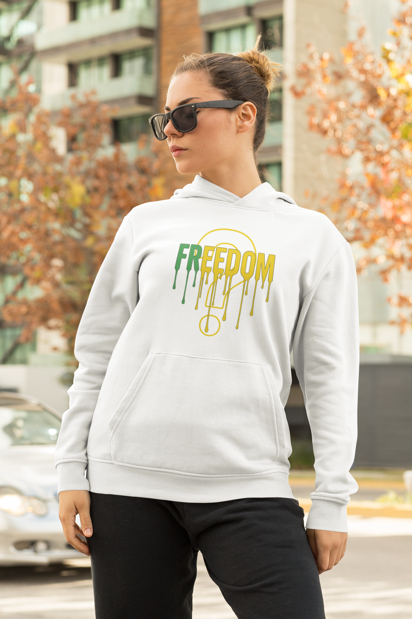 Freedom Graphic Unisex Hoodie, Casual Streetwear Top