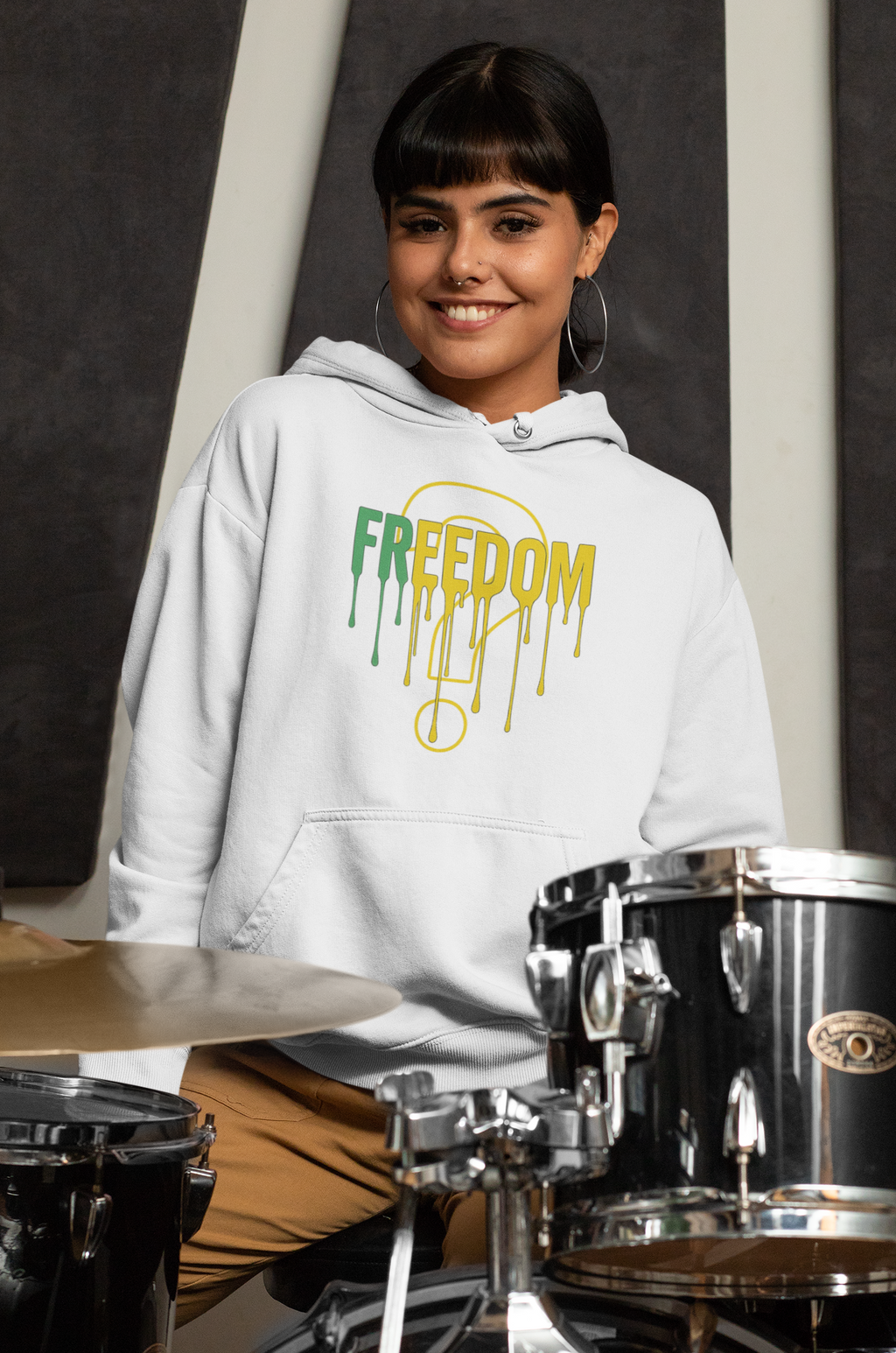 Freedom Graphic Unisex Hoodie, Casual Streetwear Top