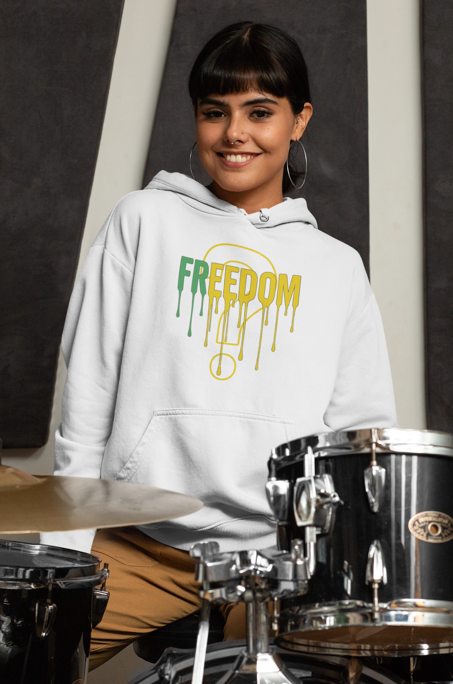 Freedom Graphic Unisex Hoodie, Casual Streetwear Top