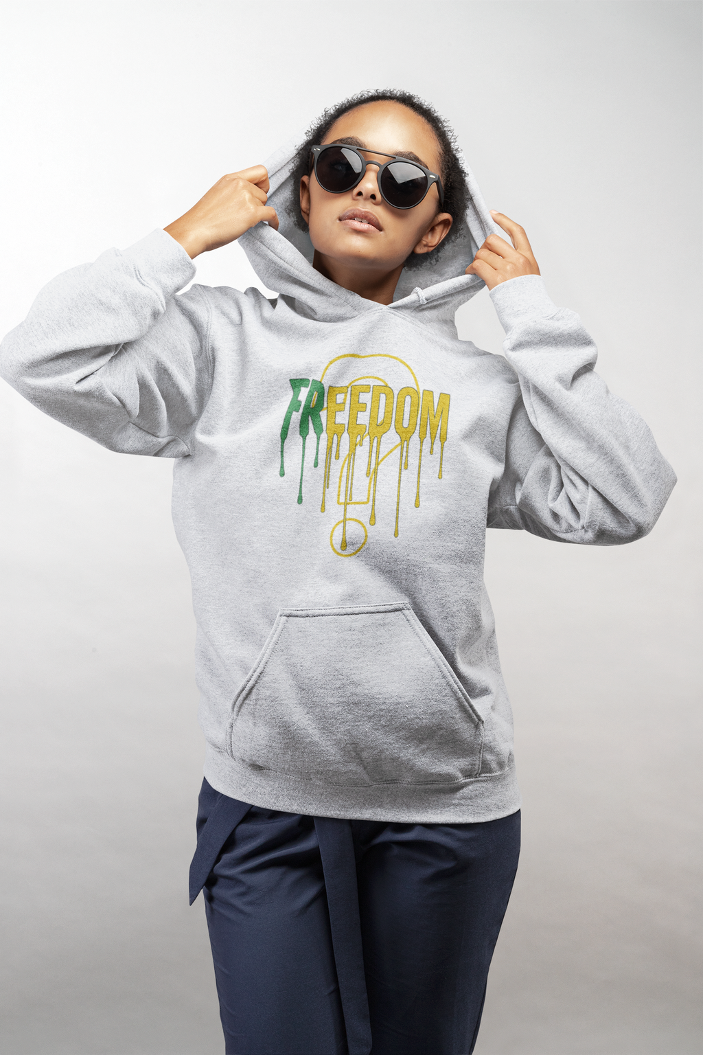 Freedom Graphic Unisex Hoodie, Casual Streetwear Top