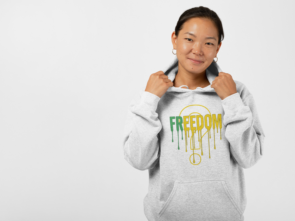 Freedom Graphic Unisex Hoodie, Casual Streetwear Top