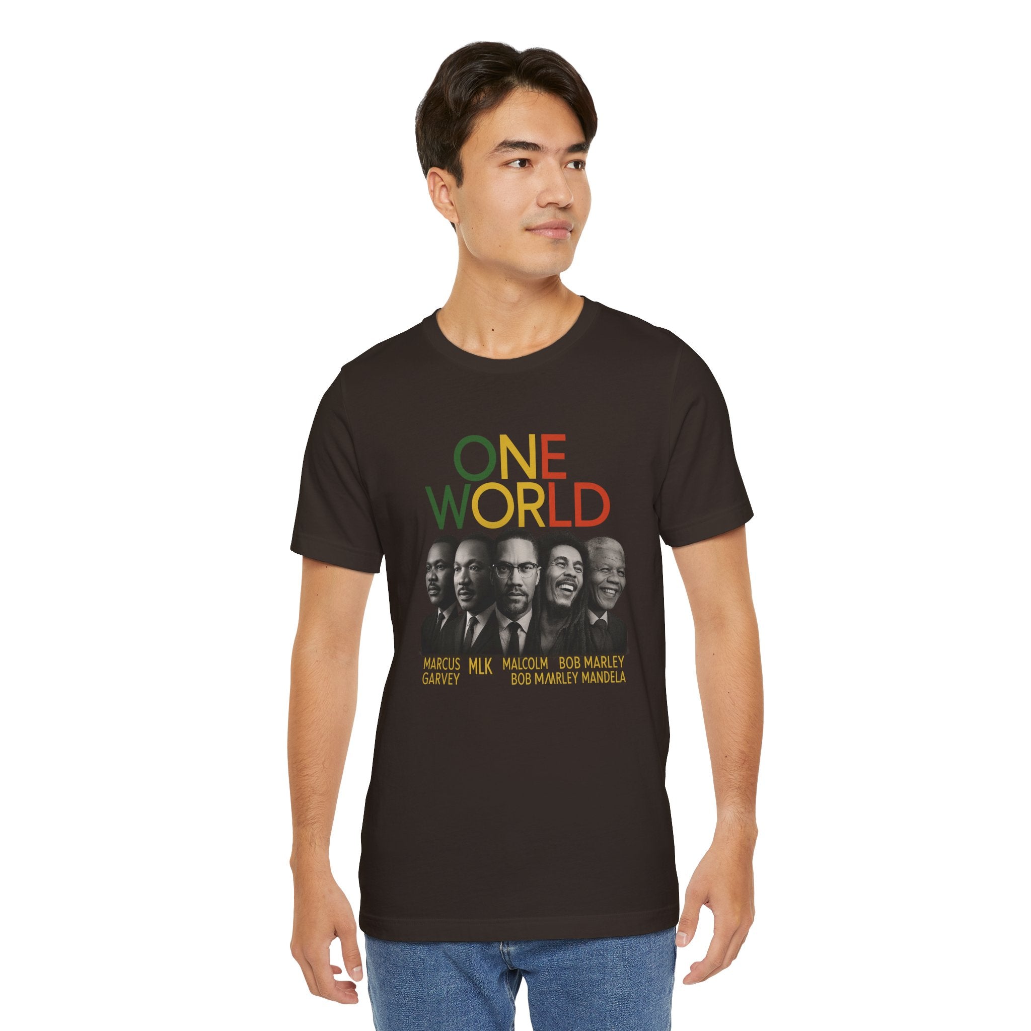 ONE WORLD Unisex Jersey Tee, Inspirational Shirt, Social Justice Apparel,