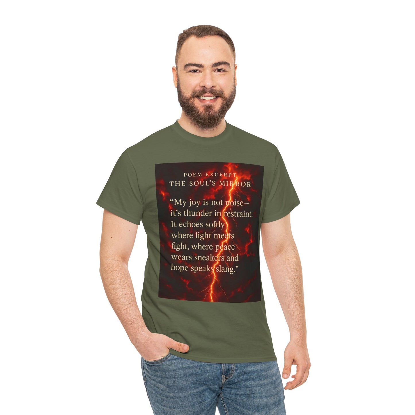 Soul's Mirror Poem Tee, Unisex Heavy Cotton Shirt, Inspirational T-Shirt