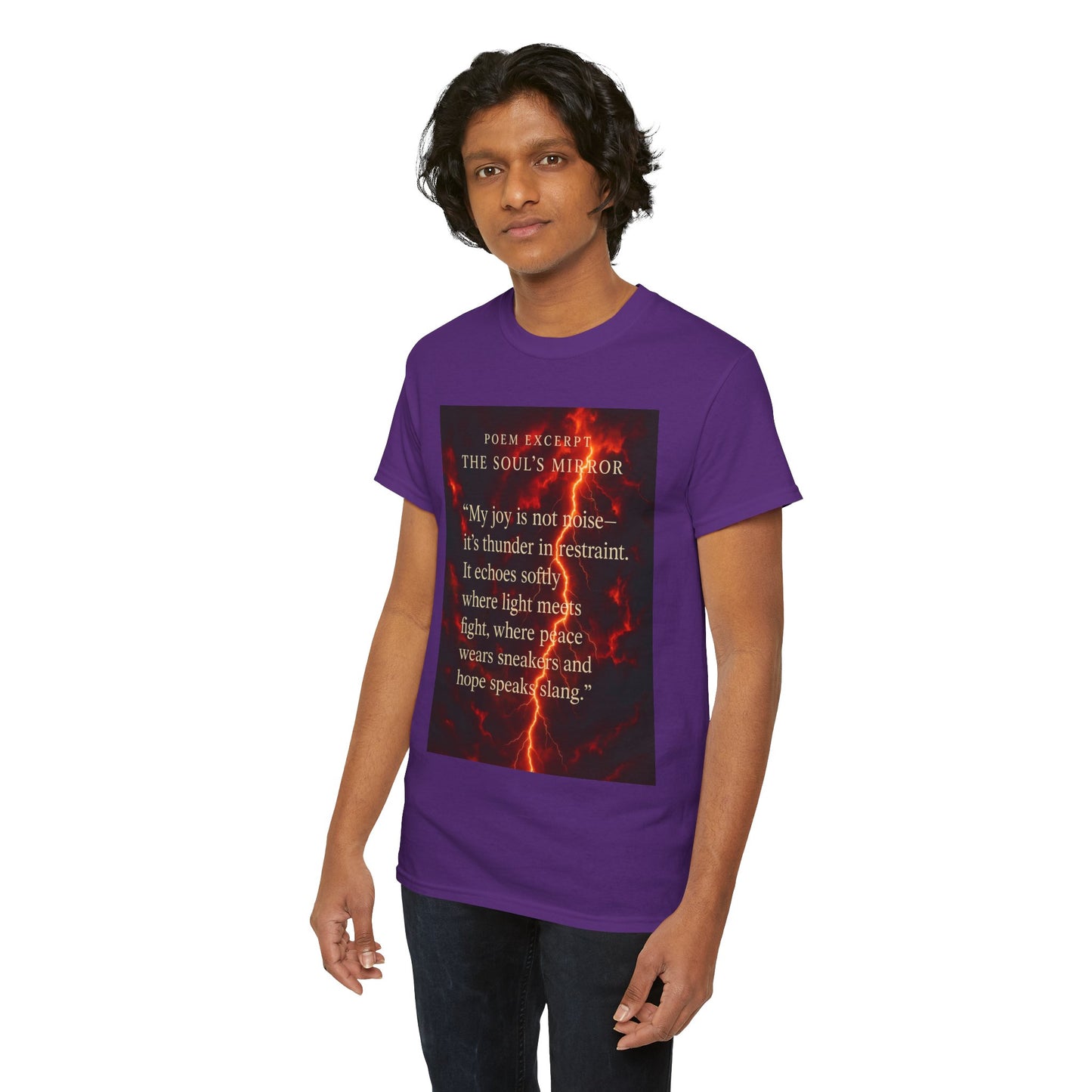 Soul's Mirror Poem Tee, Unisex Heavy Cotton Shirt, Inspirational T-Shirt