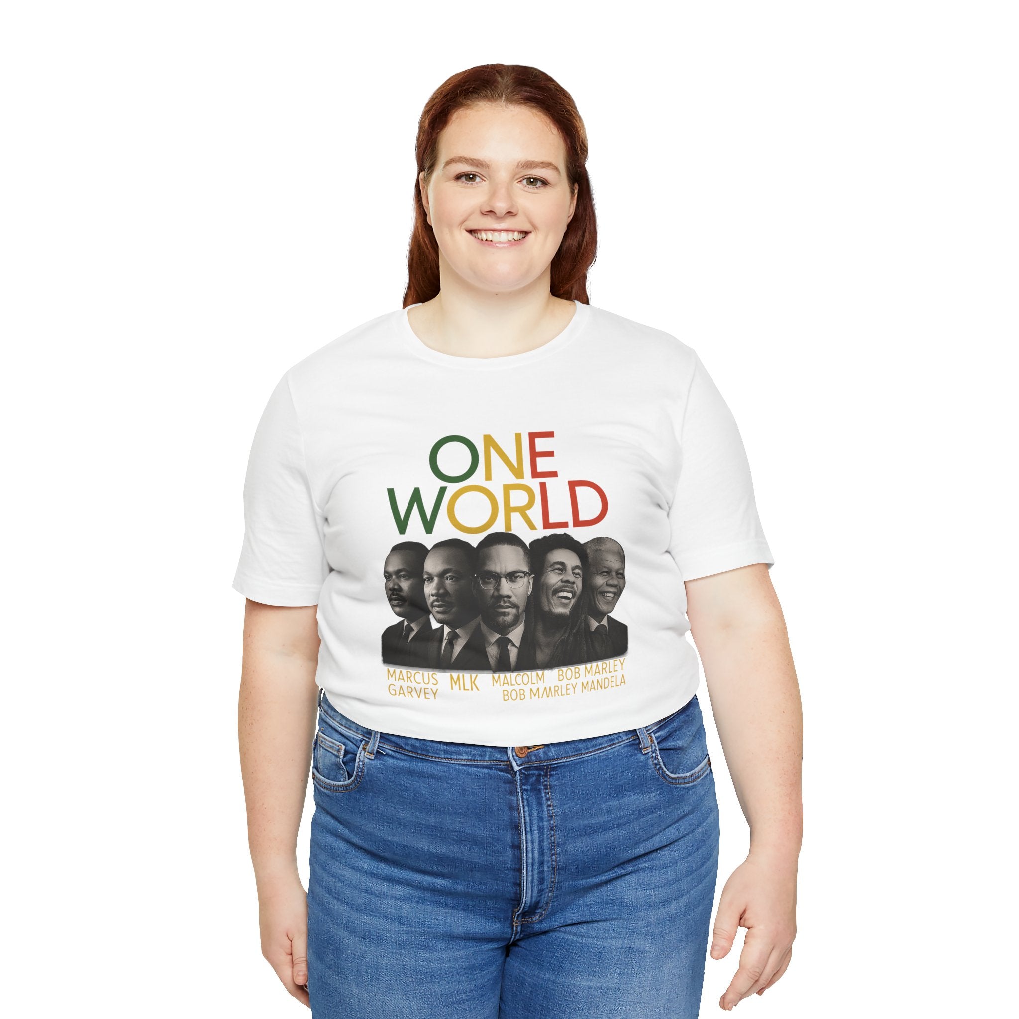 ONE WORLD Unisex Jersey Tee, Inspirational Shirt, Social Justice Apparel,
