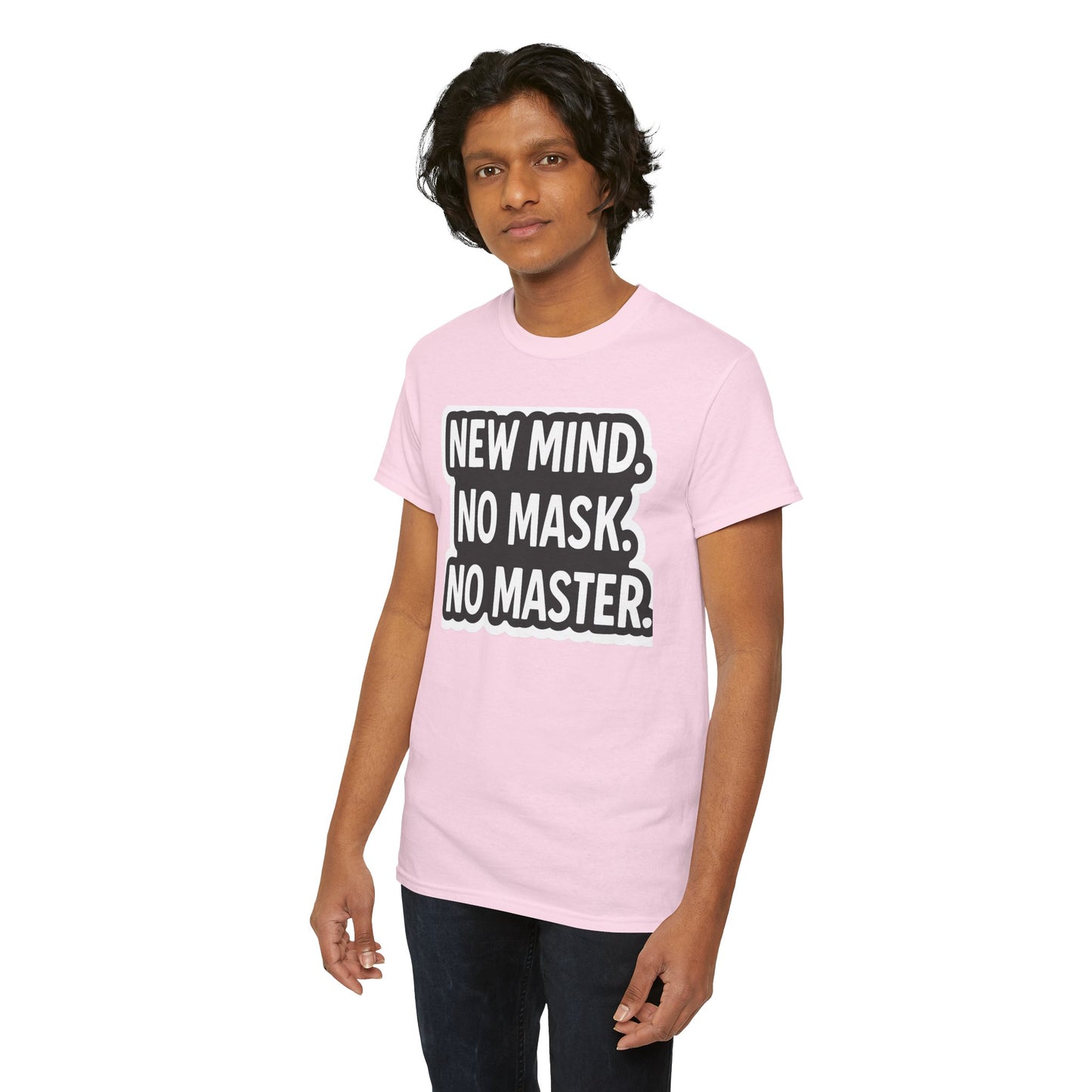 Statement Tee: New Mind, No Mask, No Master, Unisex Cotton T-Shirt.