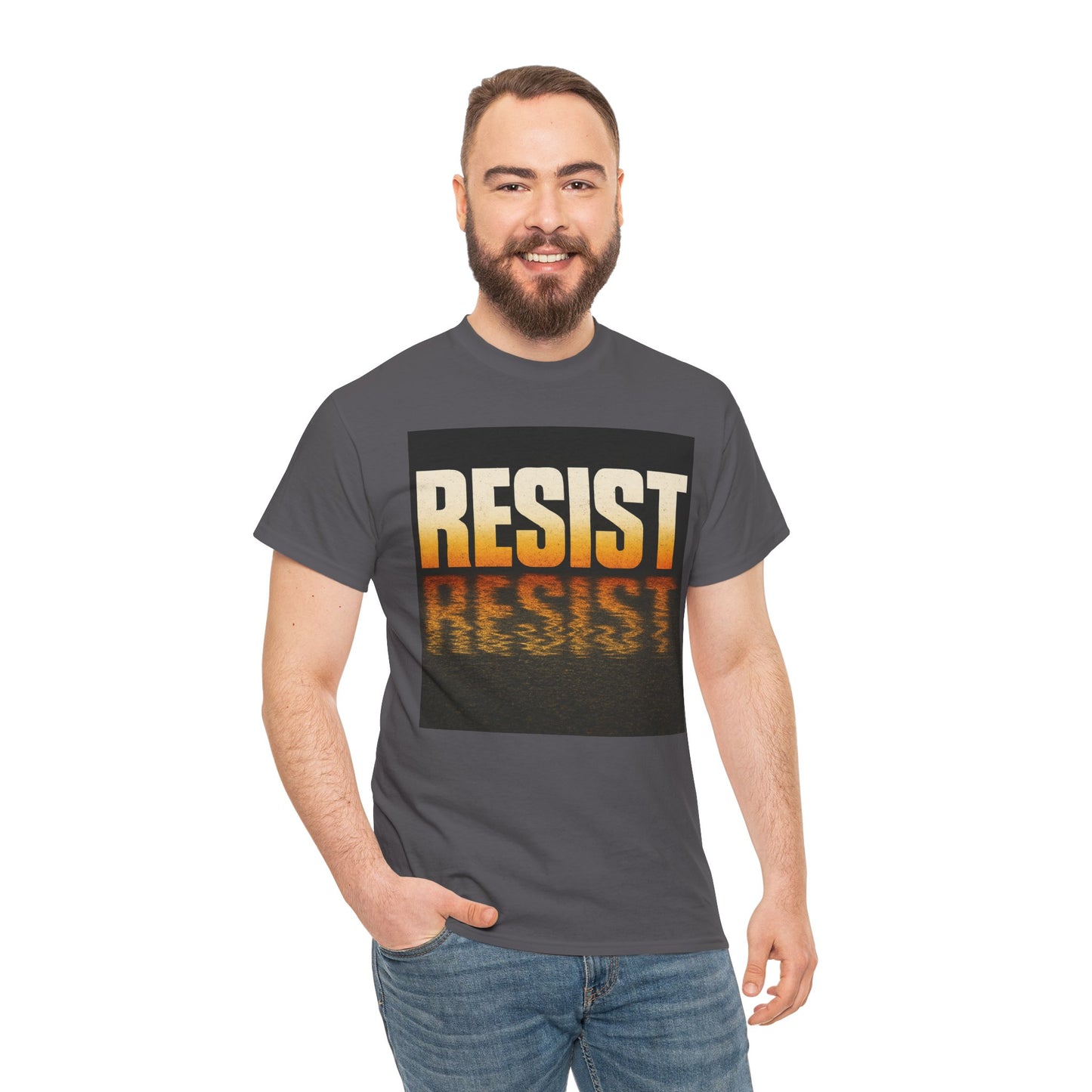 Resist Unisex Heavy Cotton Tee, Motivational T-Shirt, Activism Apparel
