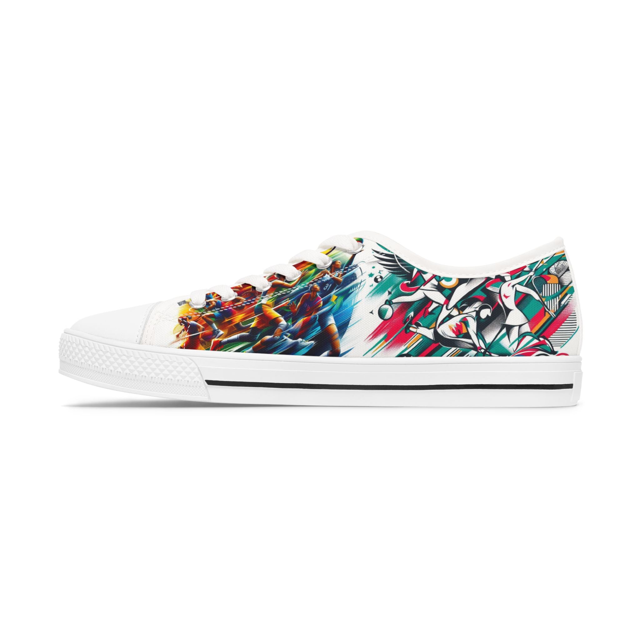 Vibrant Art Print Sneakers | Customizable Women's Low Top Sneakers
