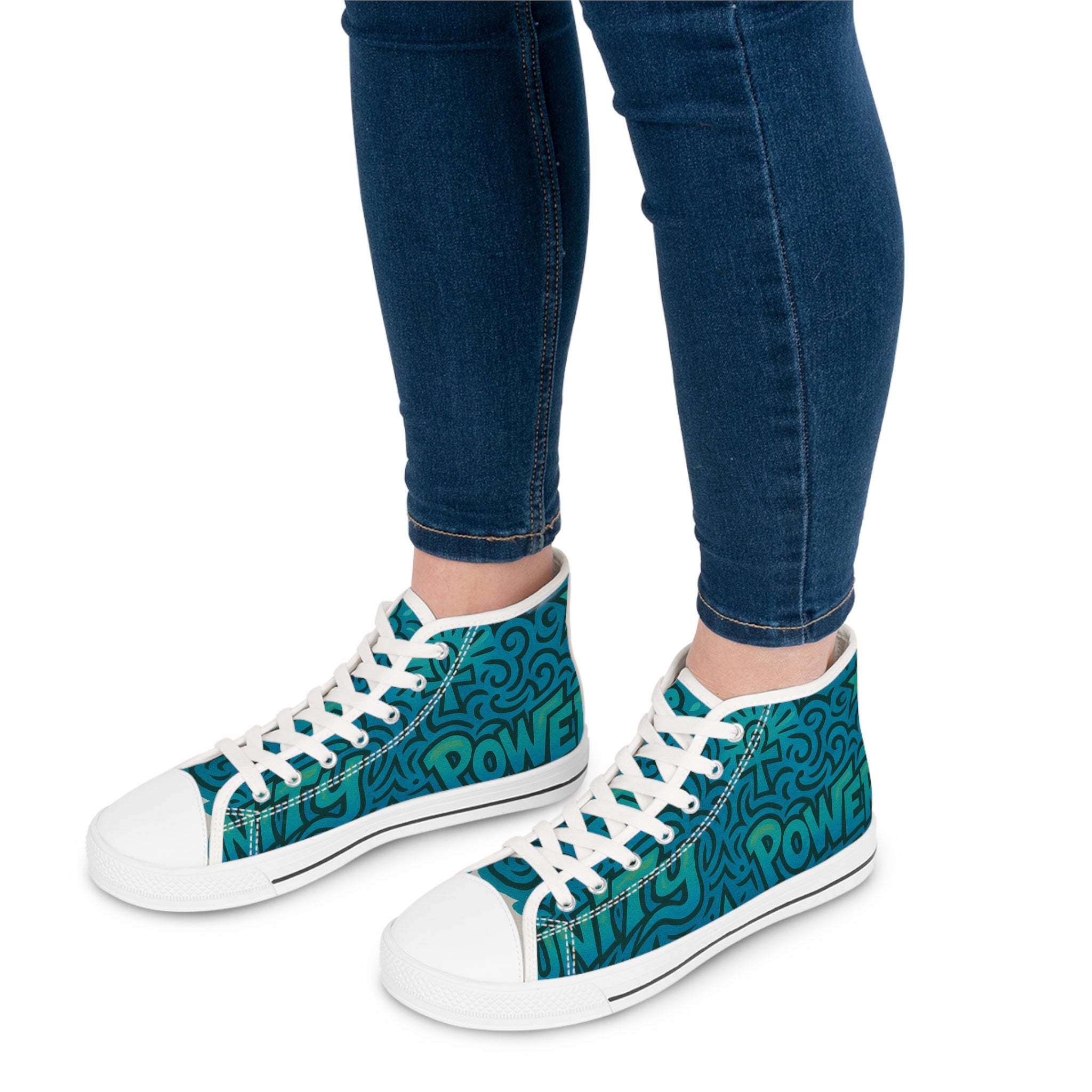 Empowerment High Top Sneakers, Unique Footwear