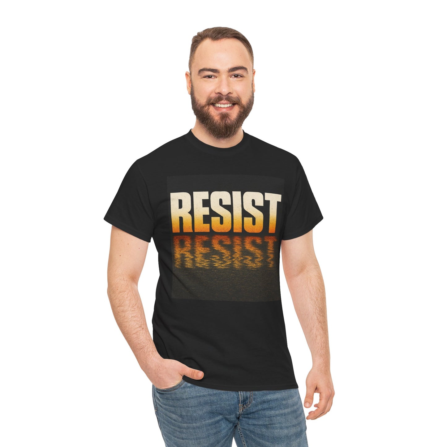 Resist Unisex Heavy Cotton Tee, Motivational T-Shirt, Activism Apparel