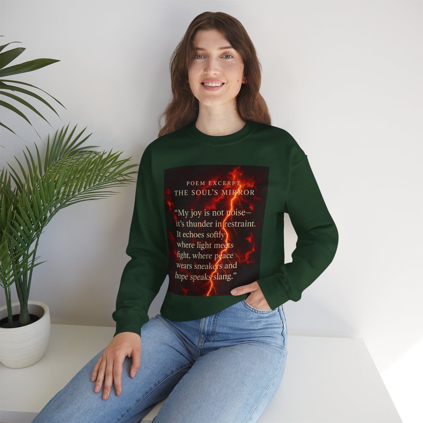 Soul's Mirror Inspirational Crewneck Sweatshirt, Motivational Apparel.