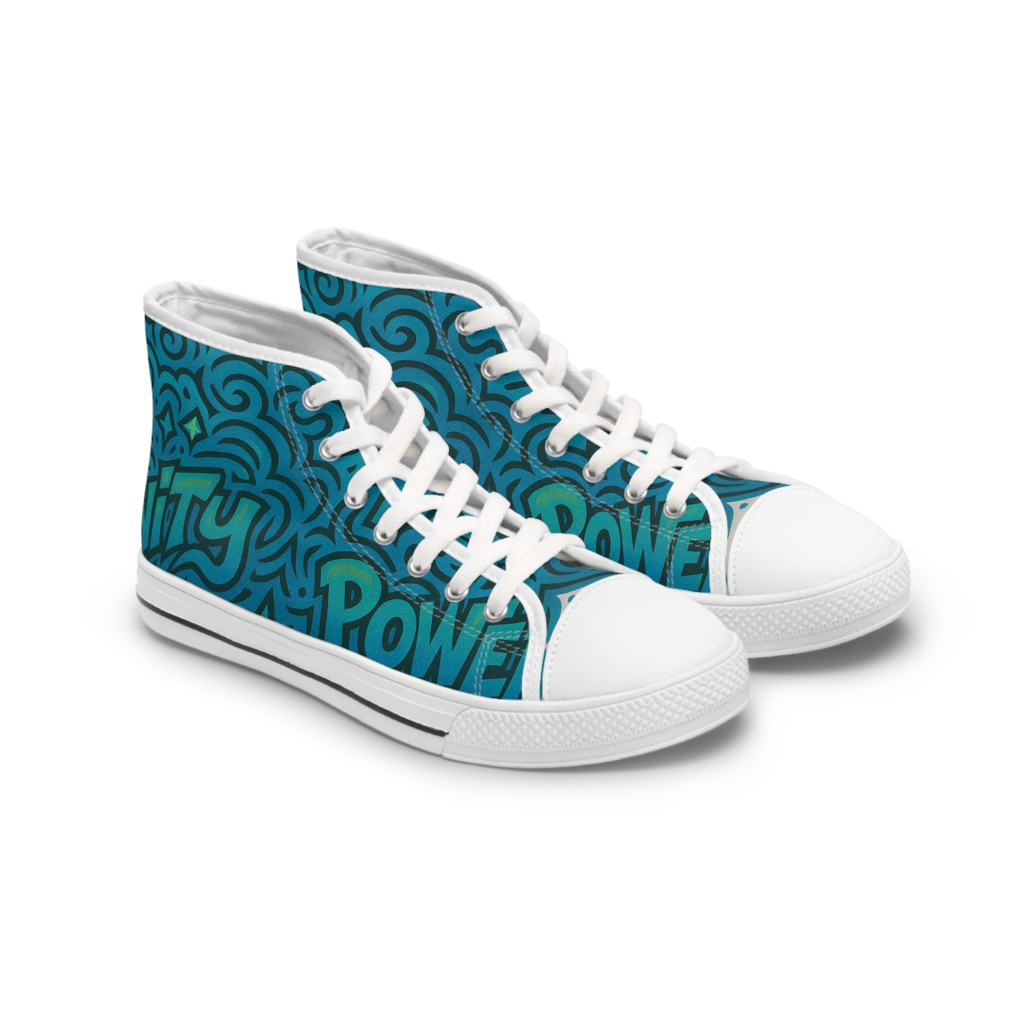 Empowerment High Top Sneakers, Unique Footwear