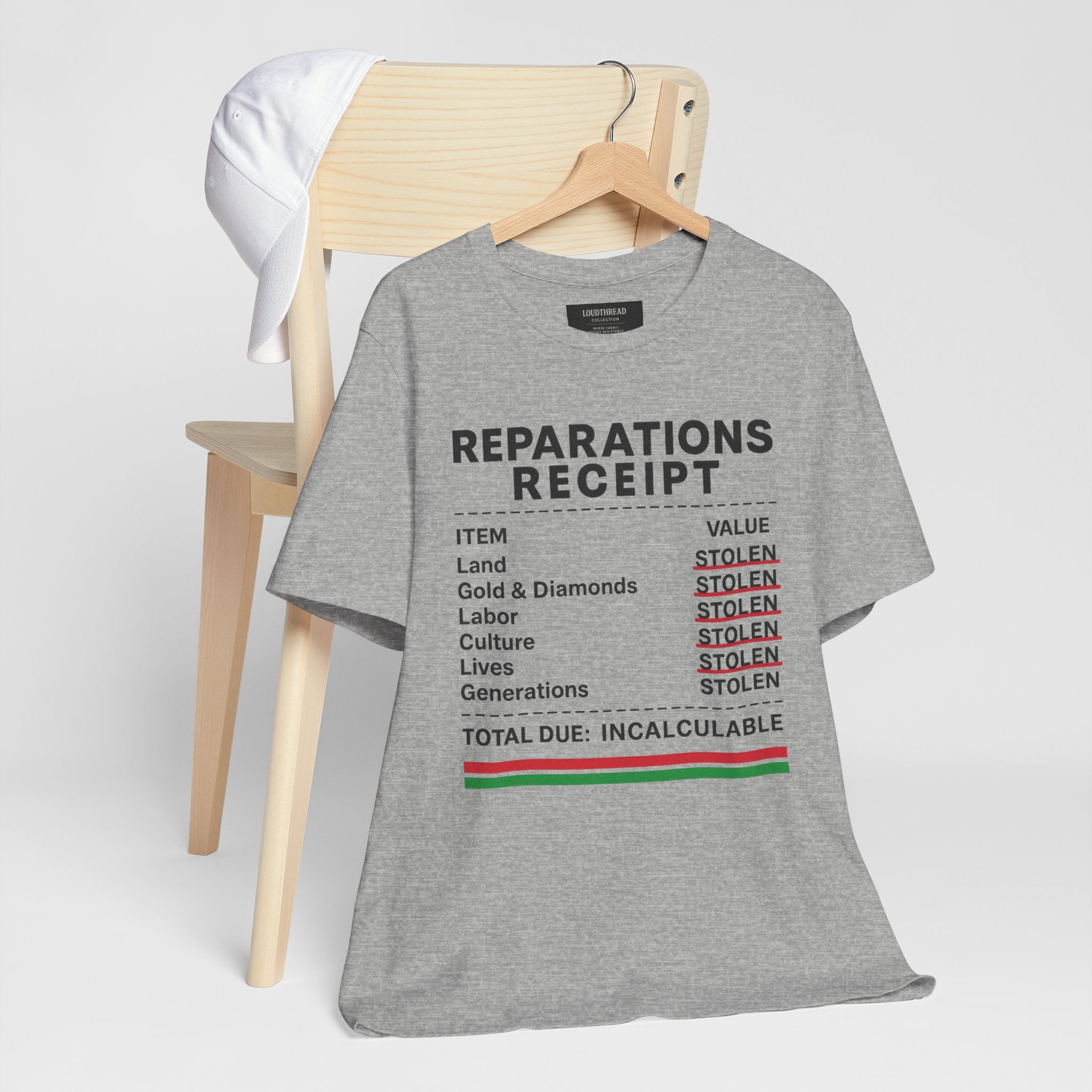 Reparations Receipt Unisex Tee, Statement T-Shirt, Social Justice Apparel