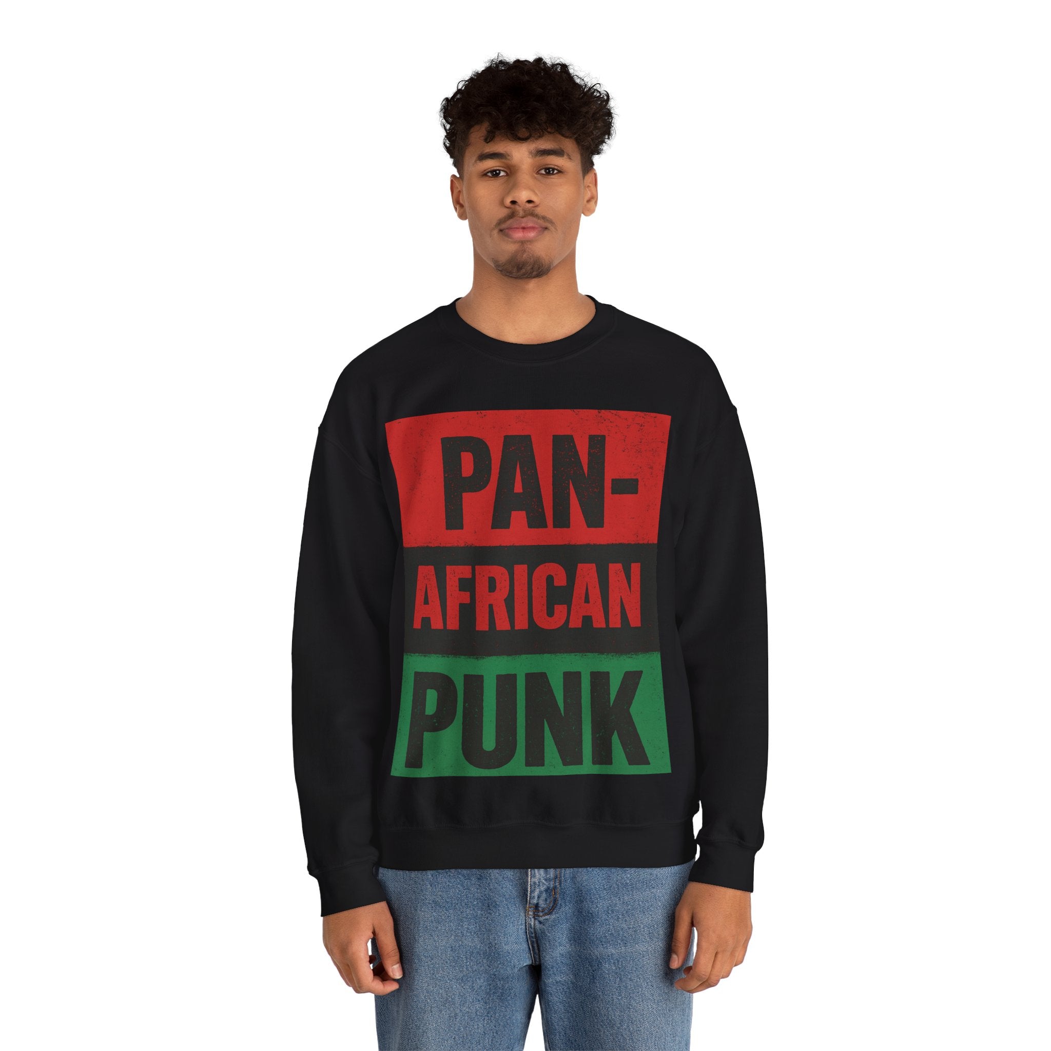 Crewneck Sweatshirt — "Pan-African Punk" Flag Graphic