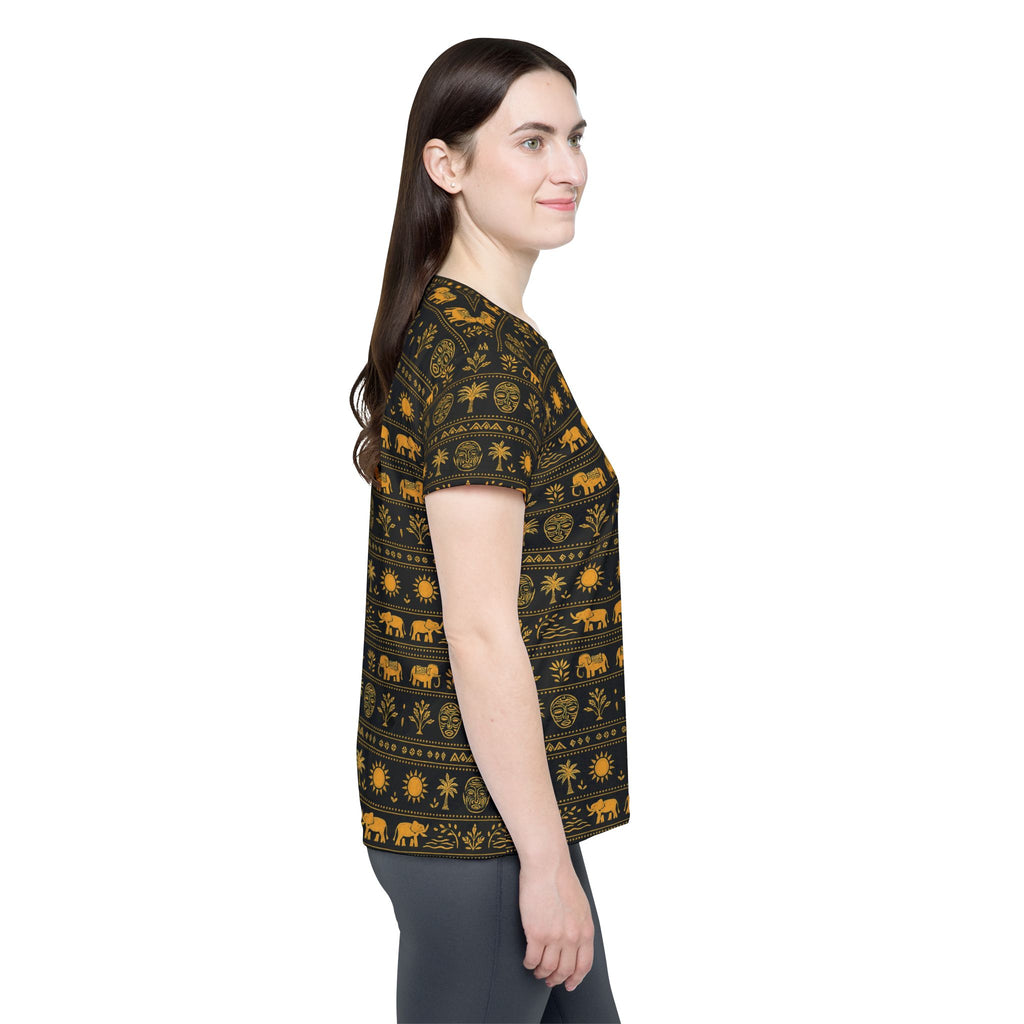 Women's Jersey - Golden Elephant Pattern All-Over Print