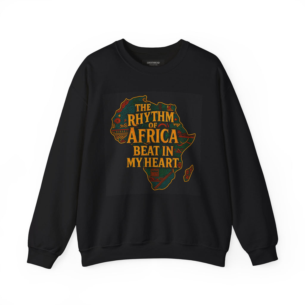 Rhythm of Africa Crewneck Sweatshirt, African Pride Apparel