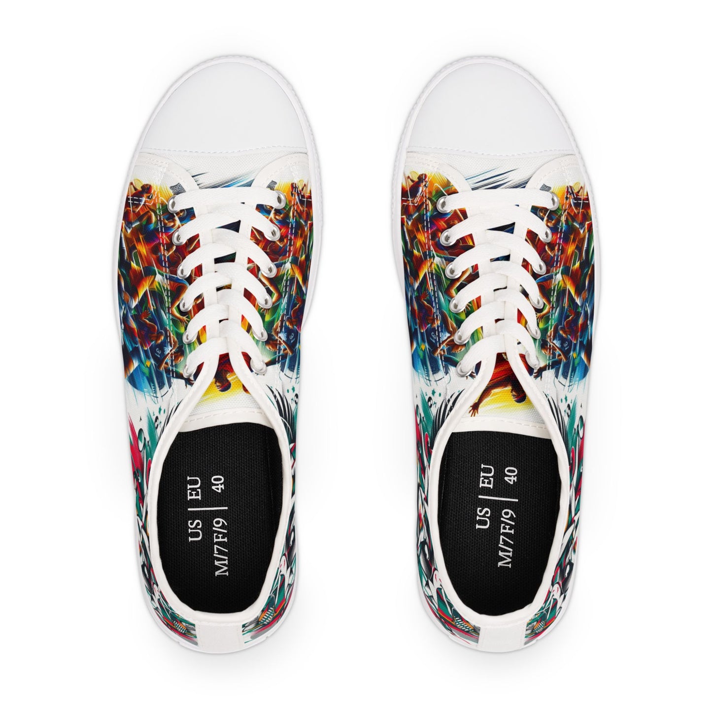 Vibrant Art Print Sneakers | Customizable Women's Low Top Sneakers