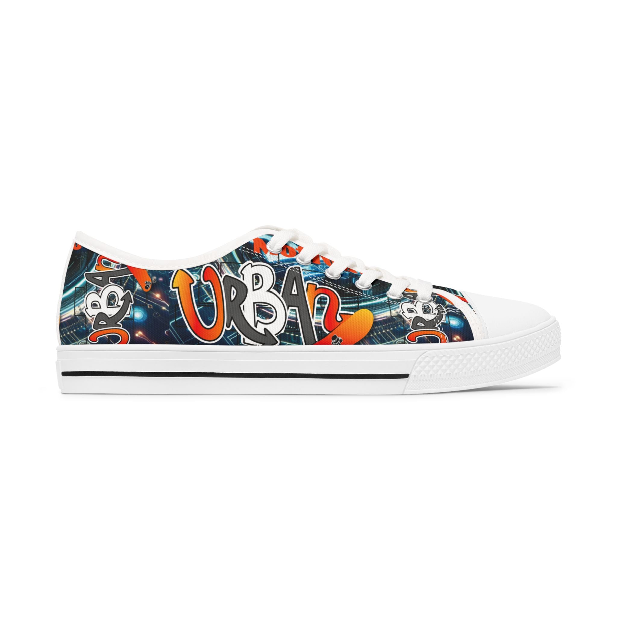 Colorful Graphic Print Women's Low Top Sneakers.