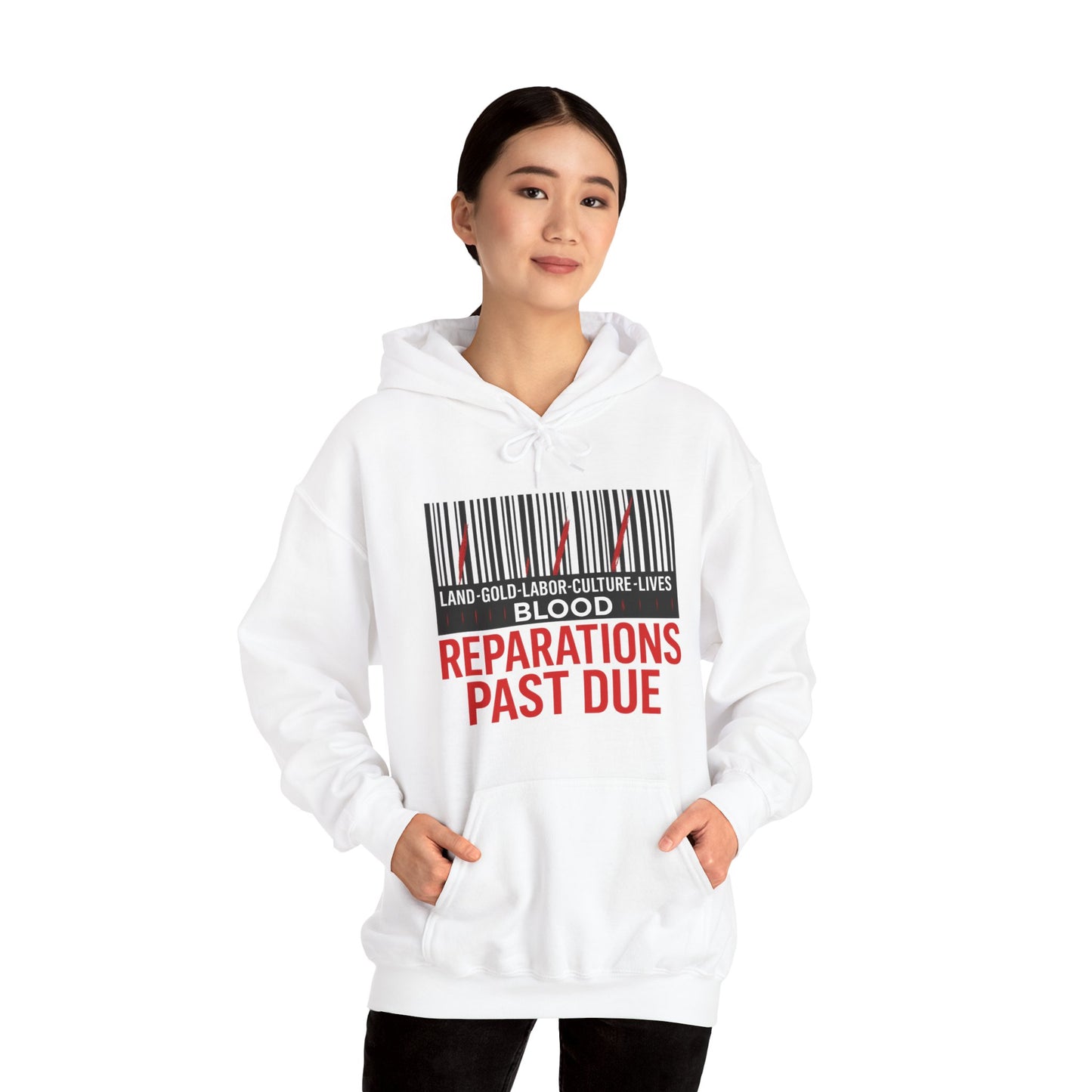 Reparations Theme Hoodie - Unisex Heavy Blend Sweatshirt, Black History Month Apparel, Social Justice Clothing, Protest Wear, Activist [...]
