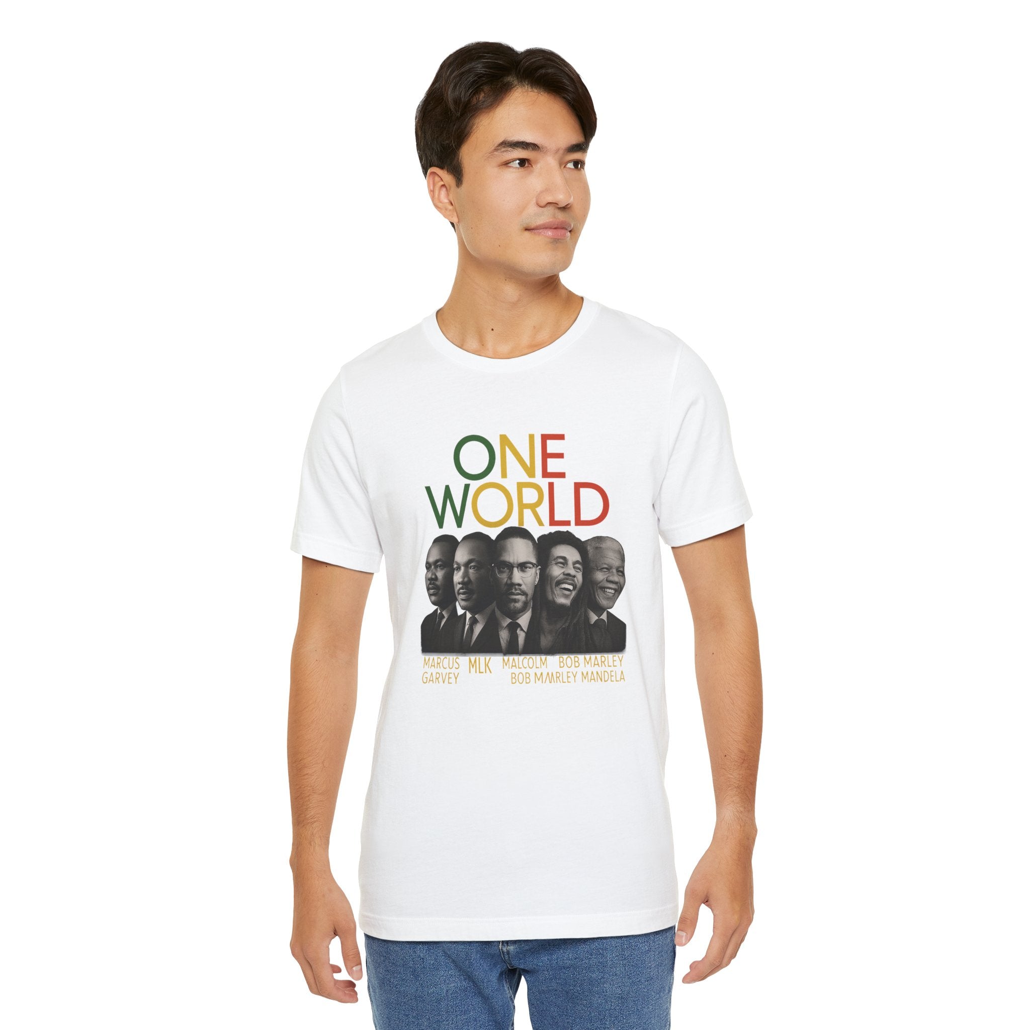 ONE WORLD Unisex Jersey Tee, Inspirational Shirt, Social Justice Apparel,