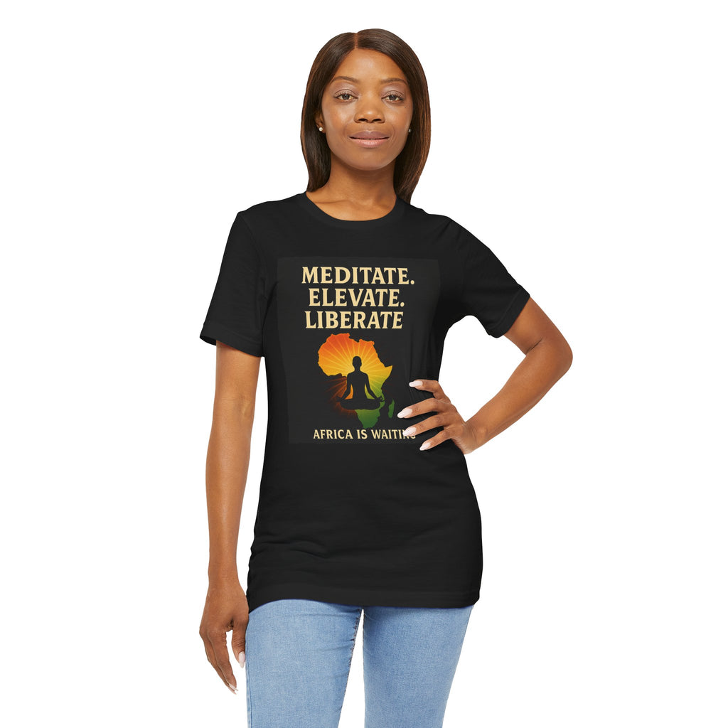 Meditate & Elevate Unisex Black Short Sleeve Tee
