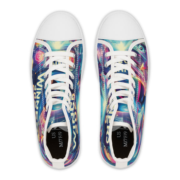 Futuristic High Top Sneakers for Women, Trendy Footwear, Stylish Streetwear.