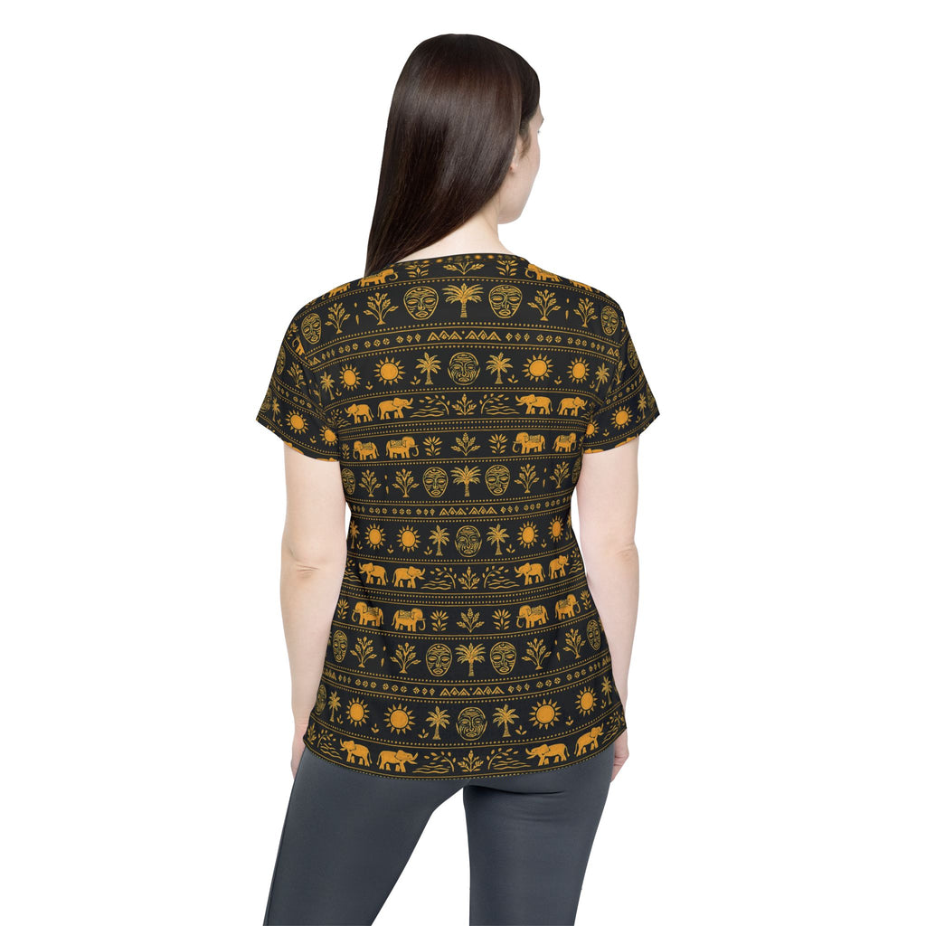 Women's Jersey - Golden Elephant Pattern All-Over Print