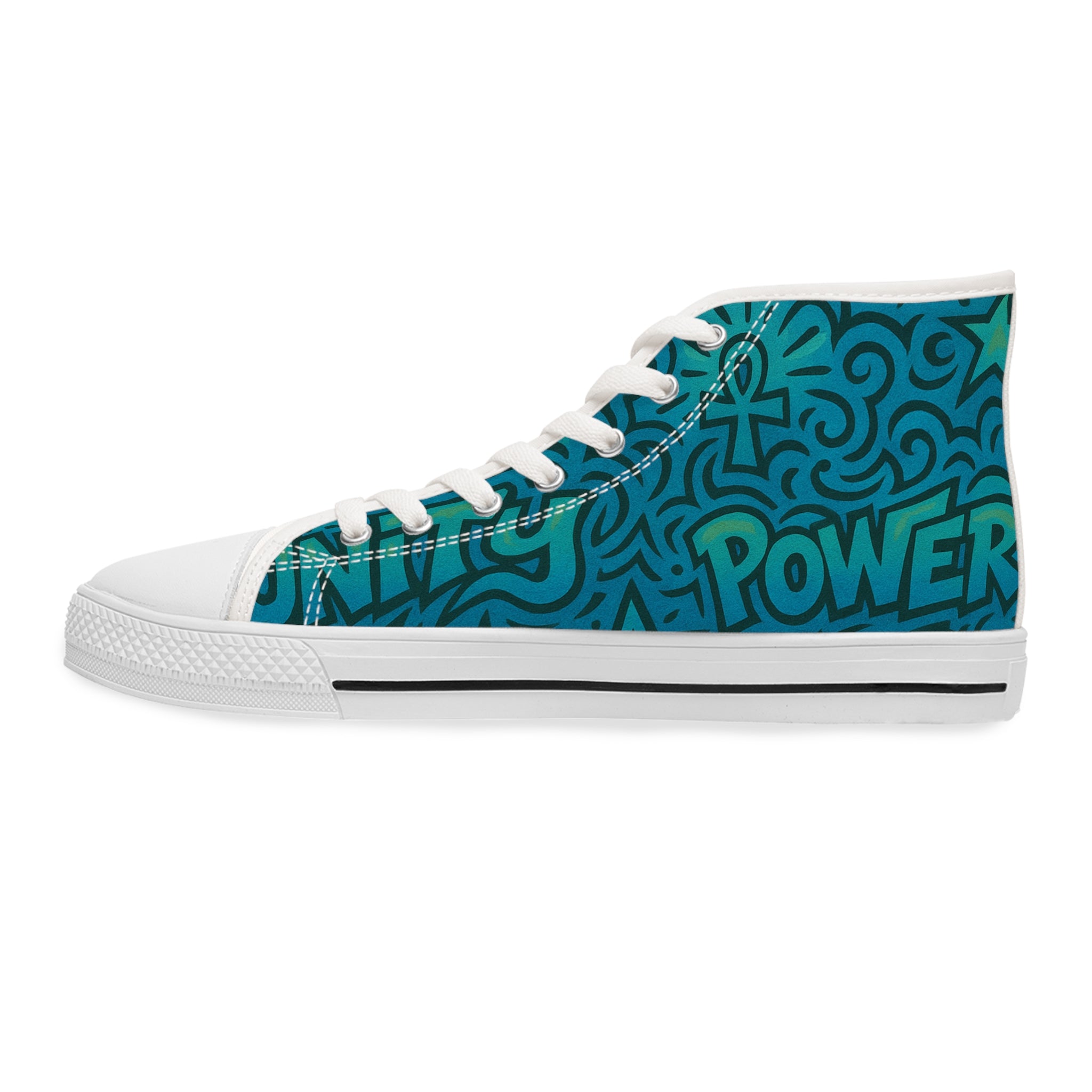 Empowerment High Top Sneakers, Unique Footwear