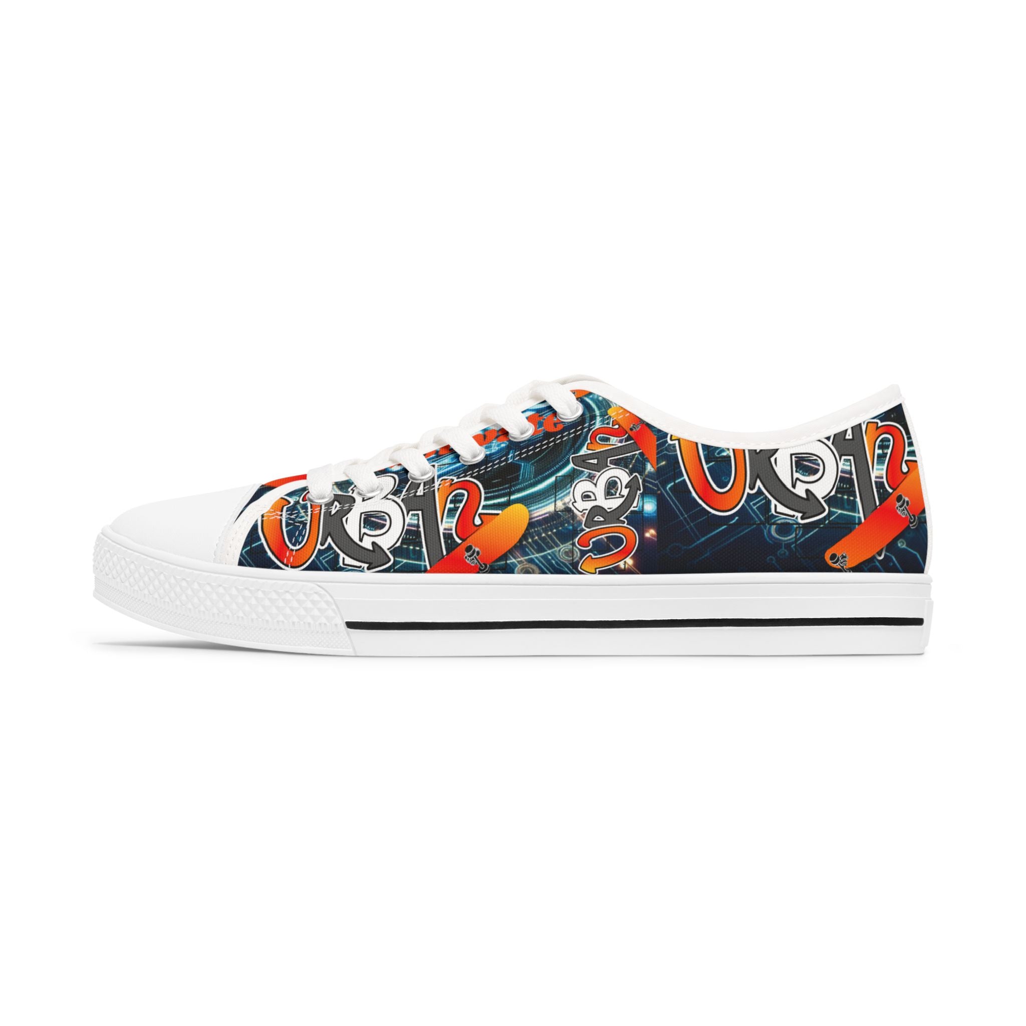 Colorful Graphic Print Women's Low Top Sneakers.