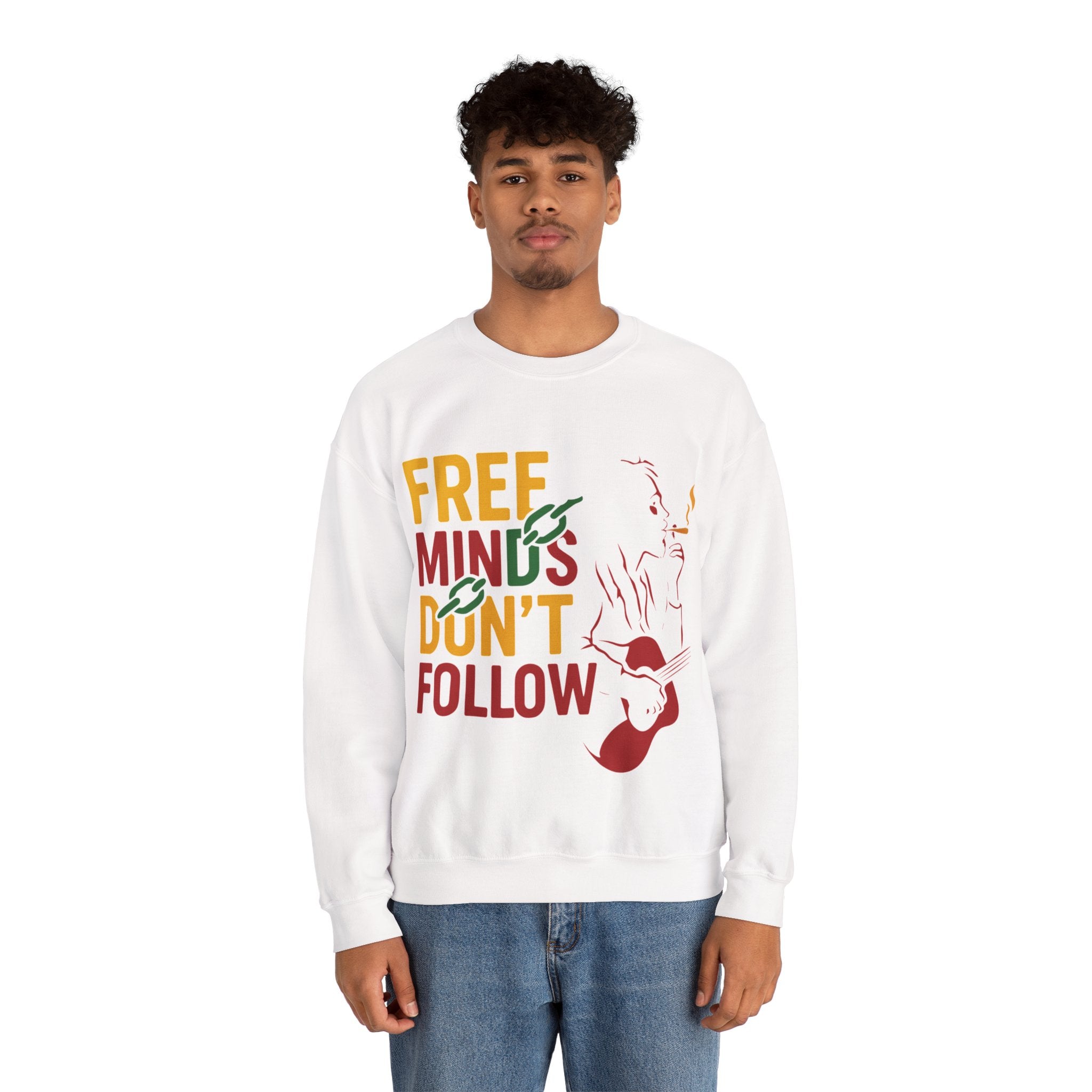 Inspirational Music Quote Sweatshirt, Unisex Fashion, Rasta Guitarist Line Art Unisex Sweatshirt, Motivational Clothing